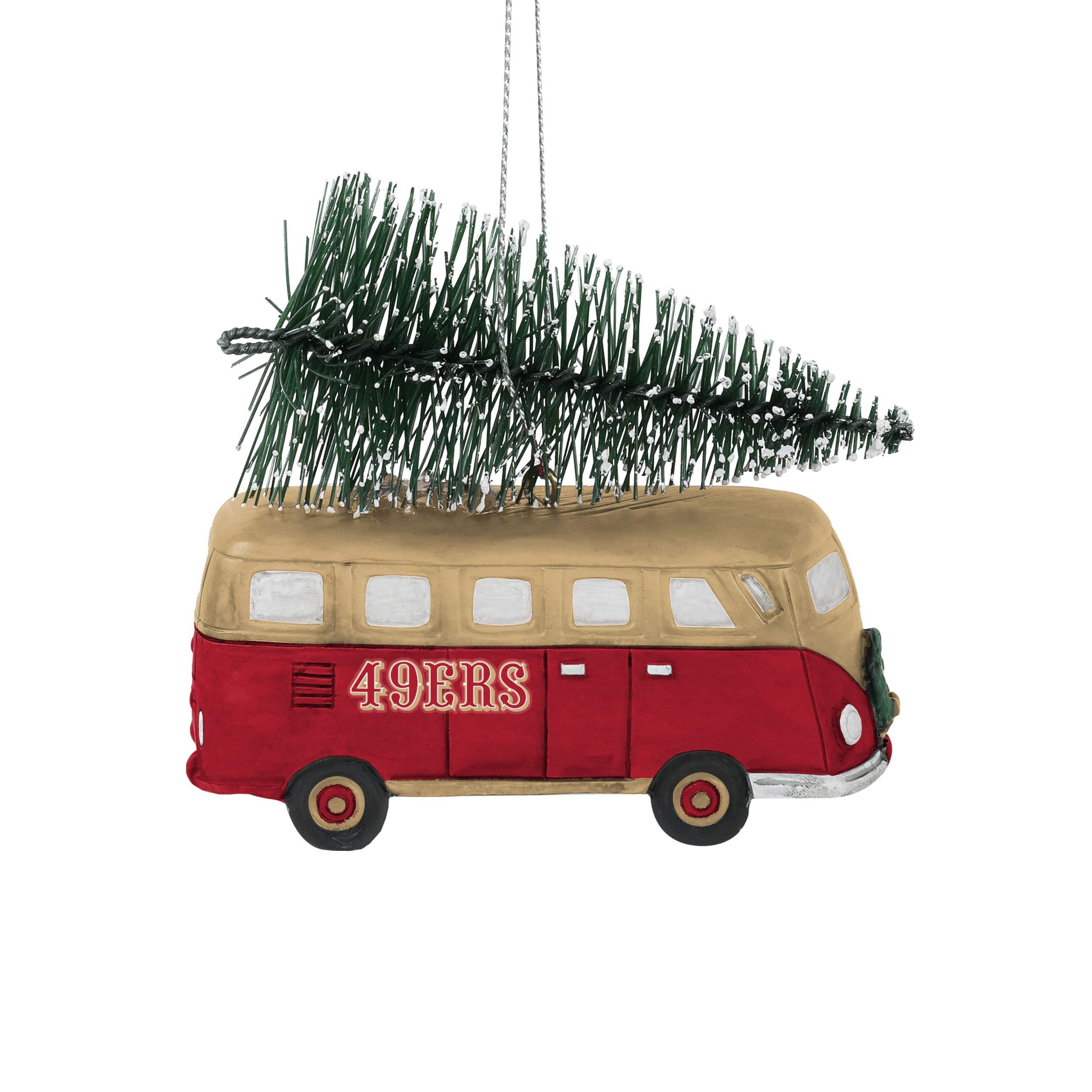 San Francisco 49ers Retro Bus With Tree Ornament - Image 2