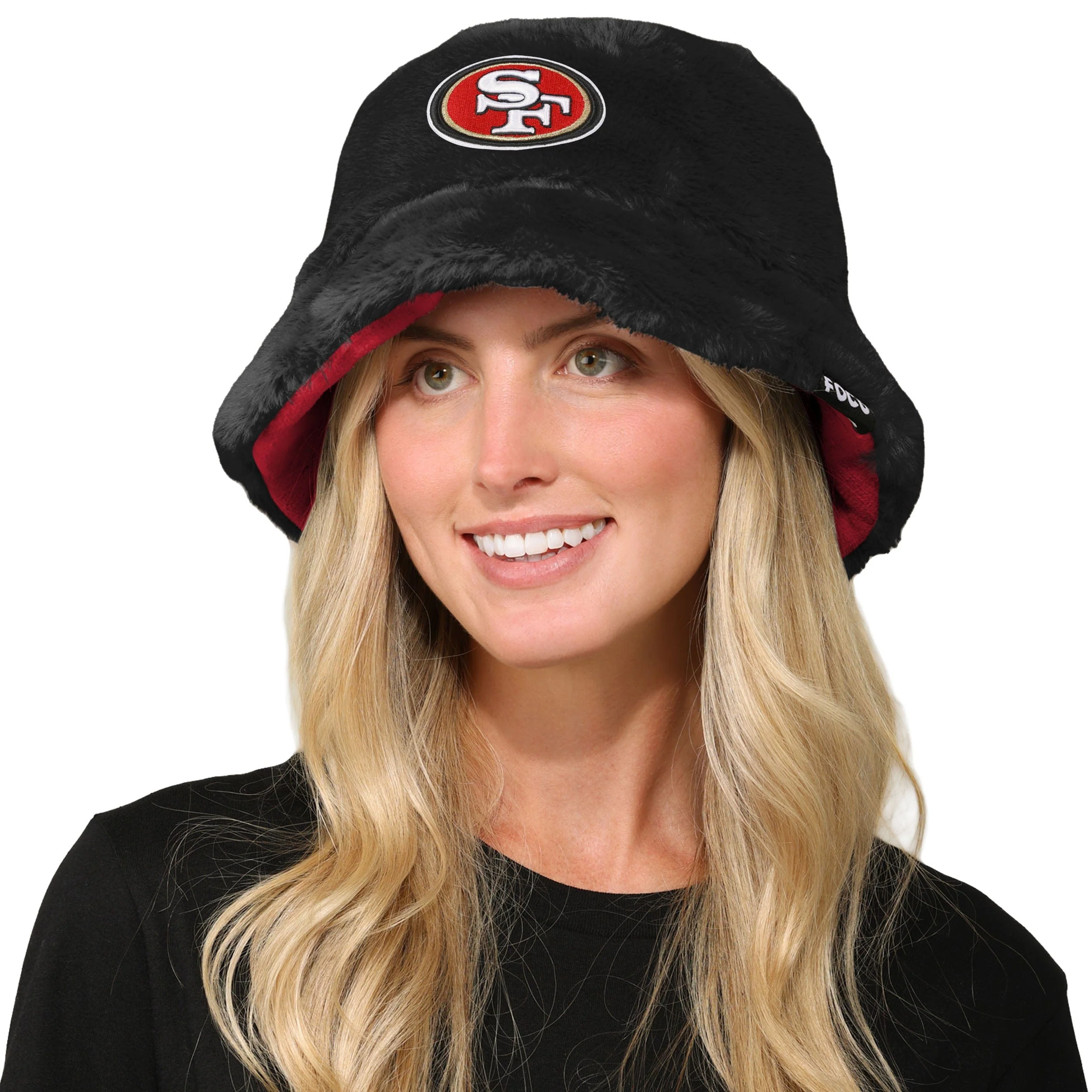 San Francisco 49ers NFL Reversible Faux Fur Bucket Hat - Image 2