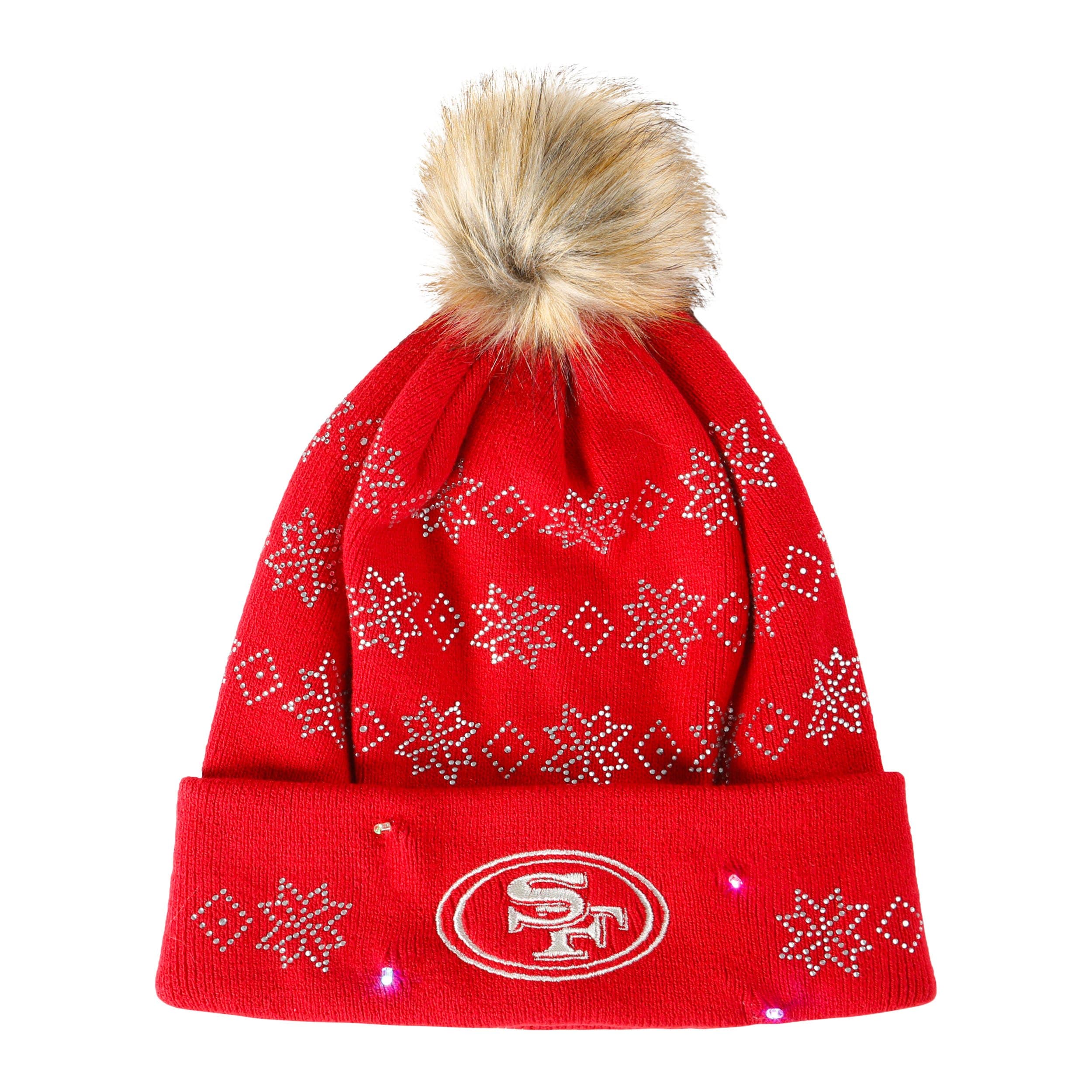 San Francisco 49ers NFL Rhinestone Light Up Beanie - Image 3