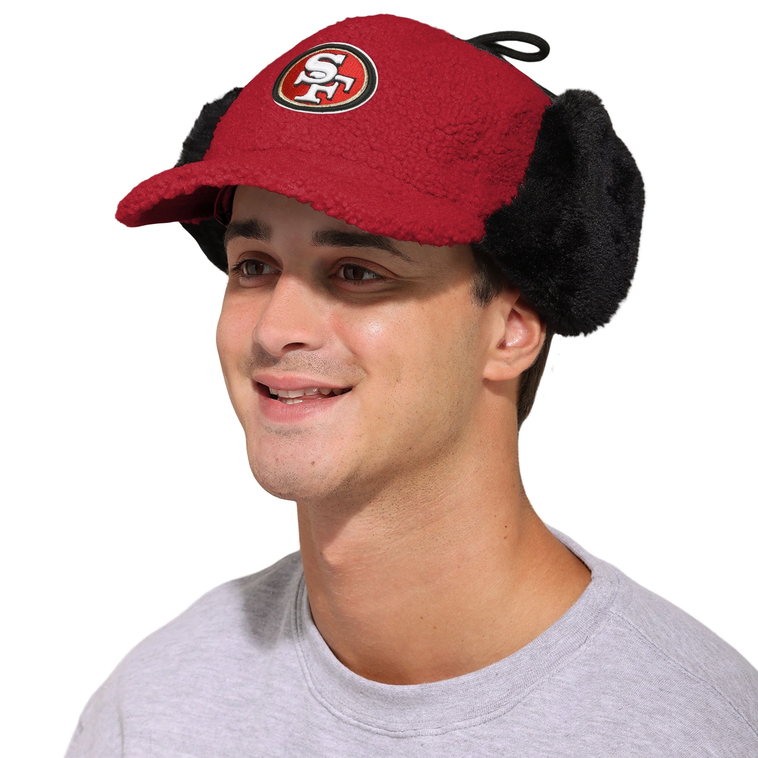 San Francisco 49ers NFL Sherpa Trapper Cap - Image 3