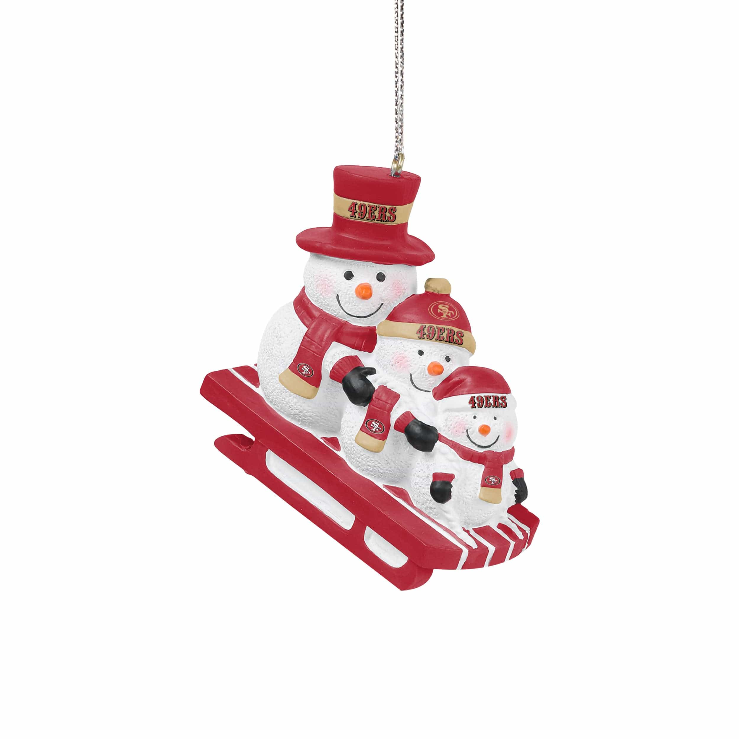 San Francisco 49ers NFL Sledding Snowmen Ornament