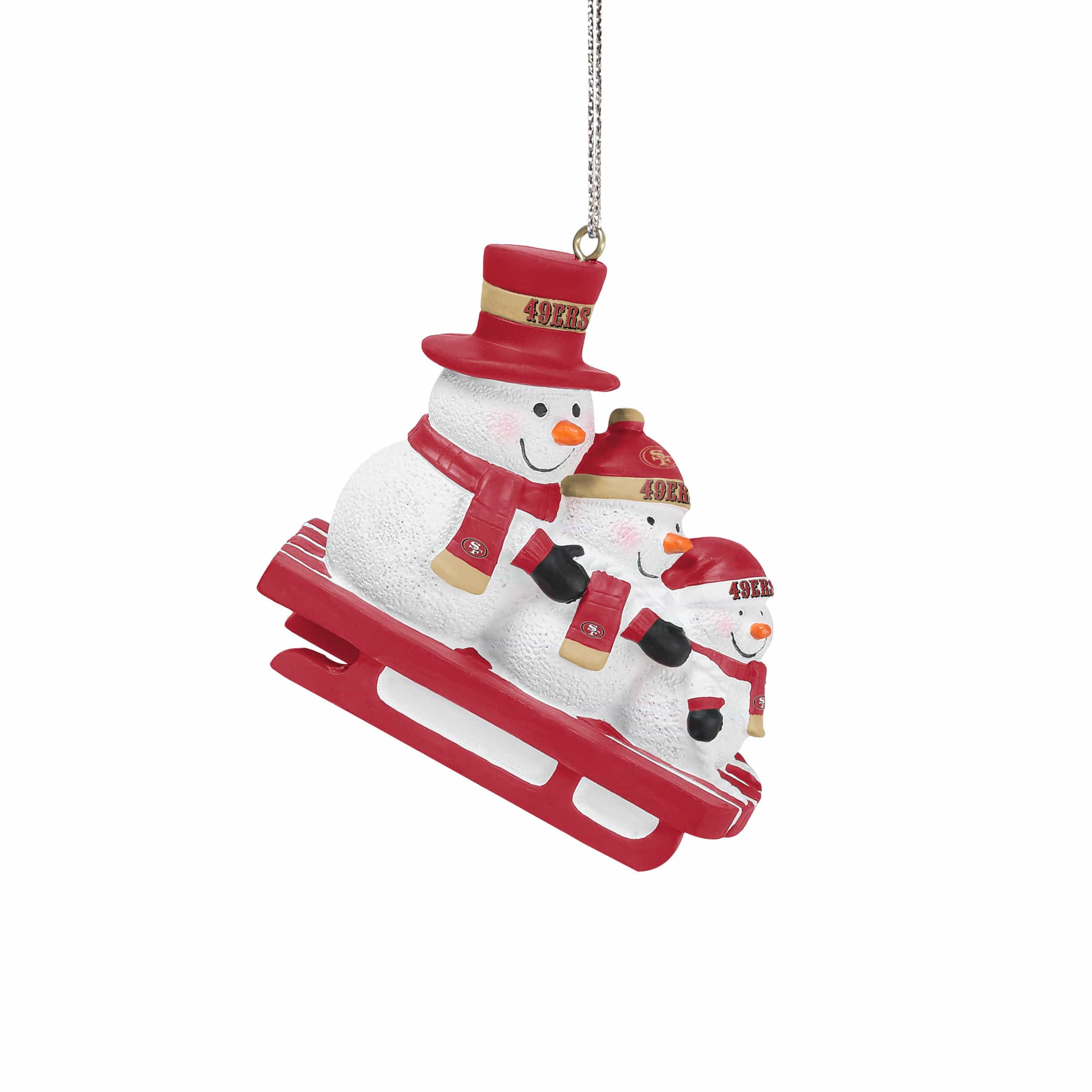 San Francisco 49ers NFL Sledding Snowmen Ornament - Image 2