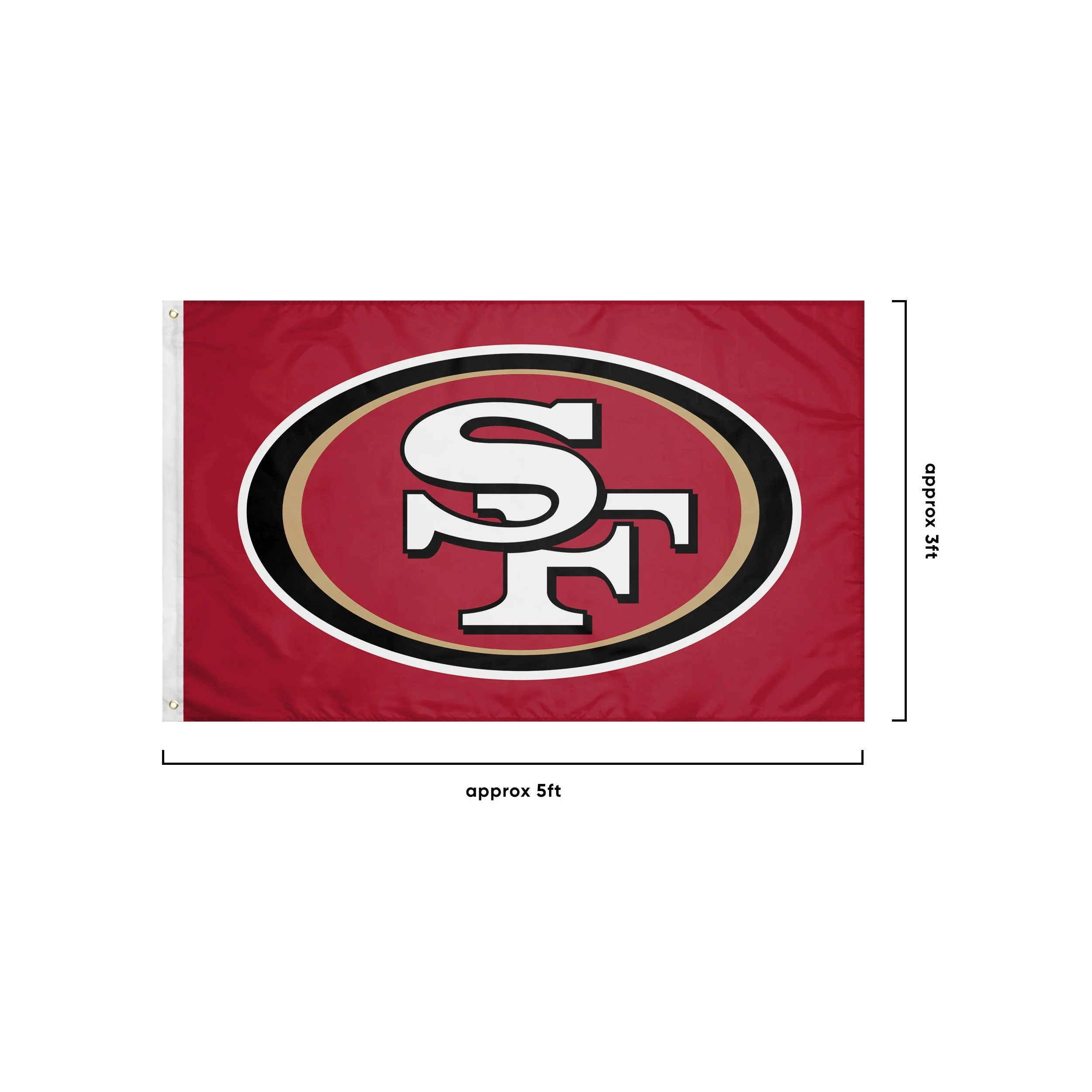 San Francisco 49ers NFL Solid Horizontal Flag - Image 3
