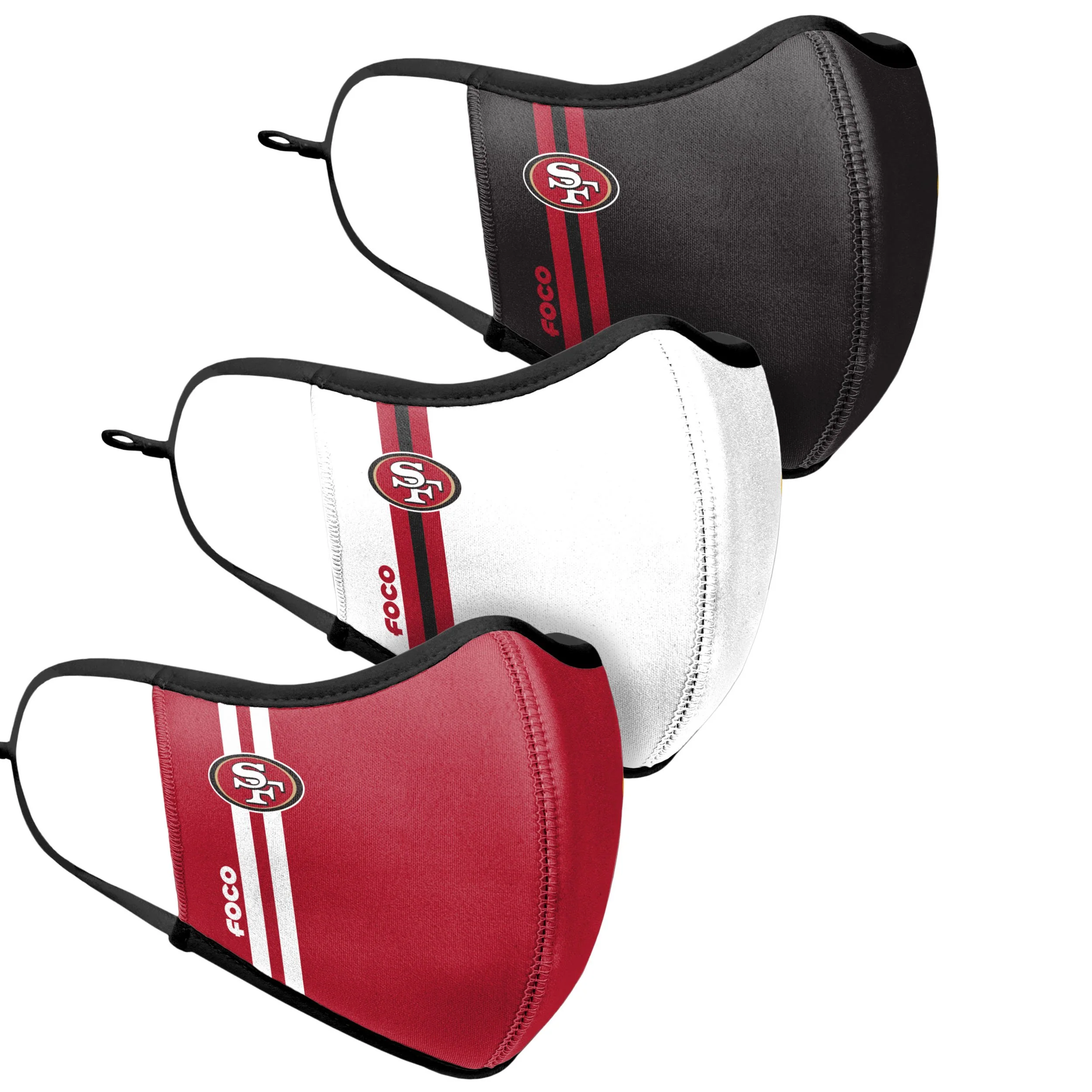 San Francisco 49ers NFL Sport 3 Pack Face Cover - Image 3