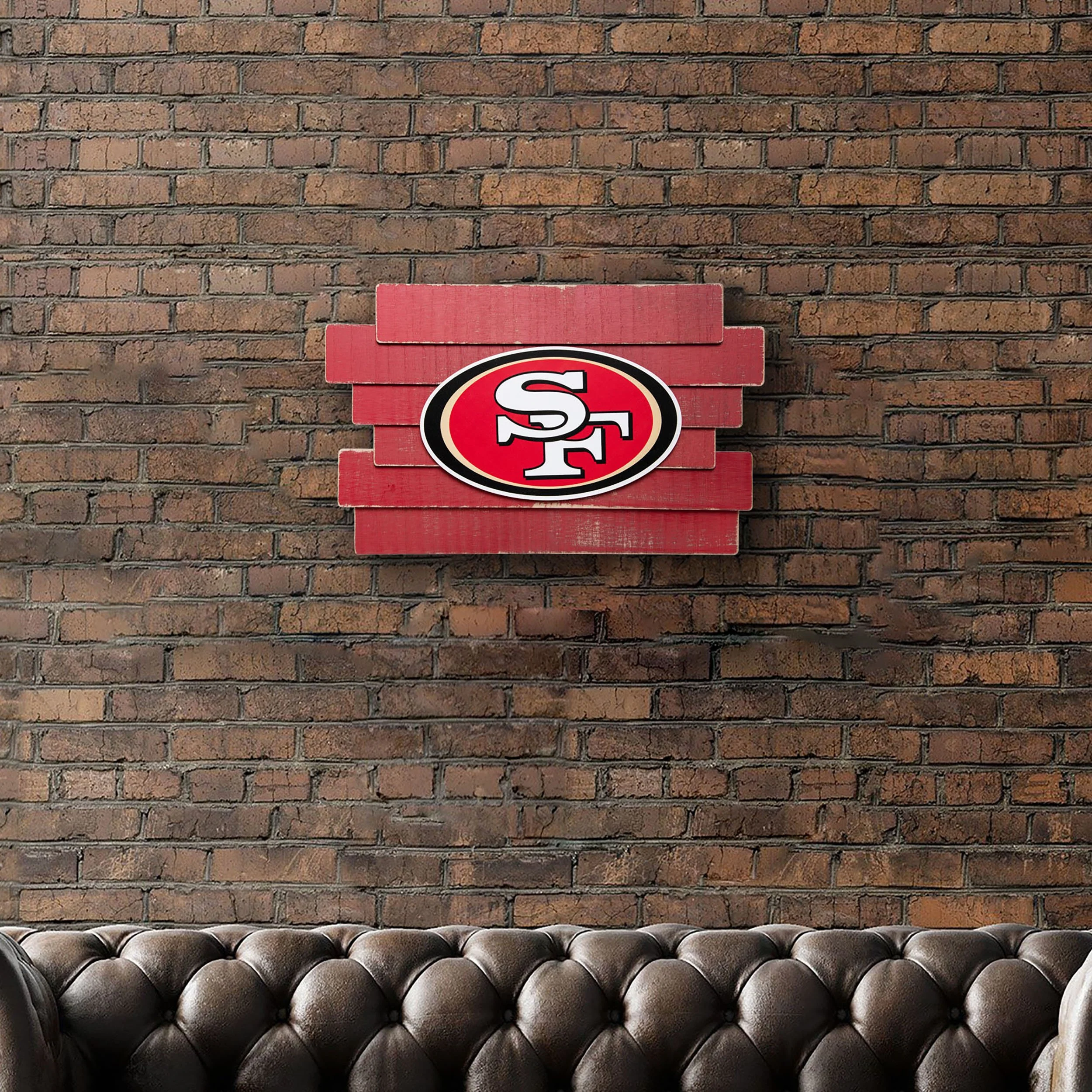 San Francisco 49Ers NFL Staggered Wood Logo Sign - Image 4