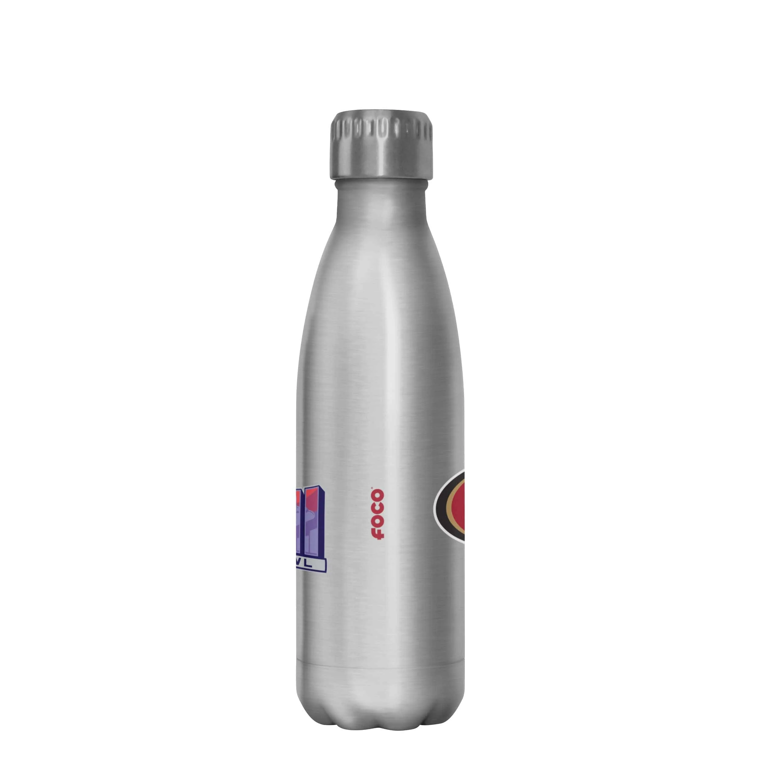 San Francisco 49ers NFL Super Bowl LVIII Silver 17 oz Stainless Steel Bottle - Image 3