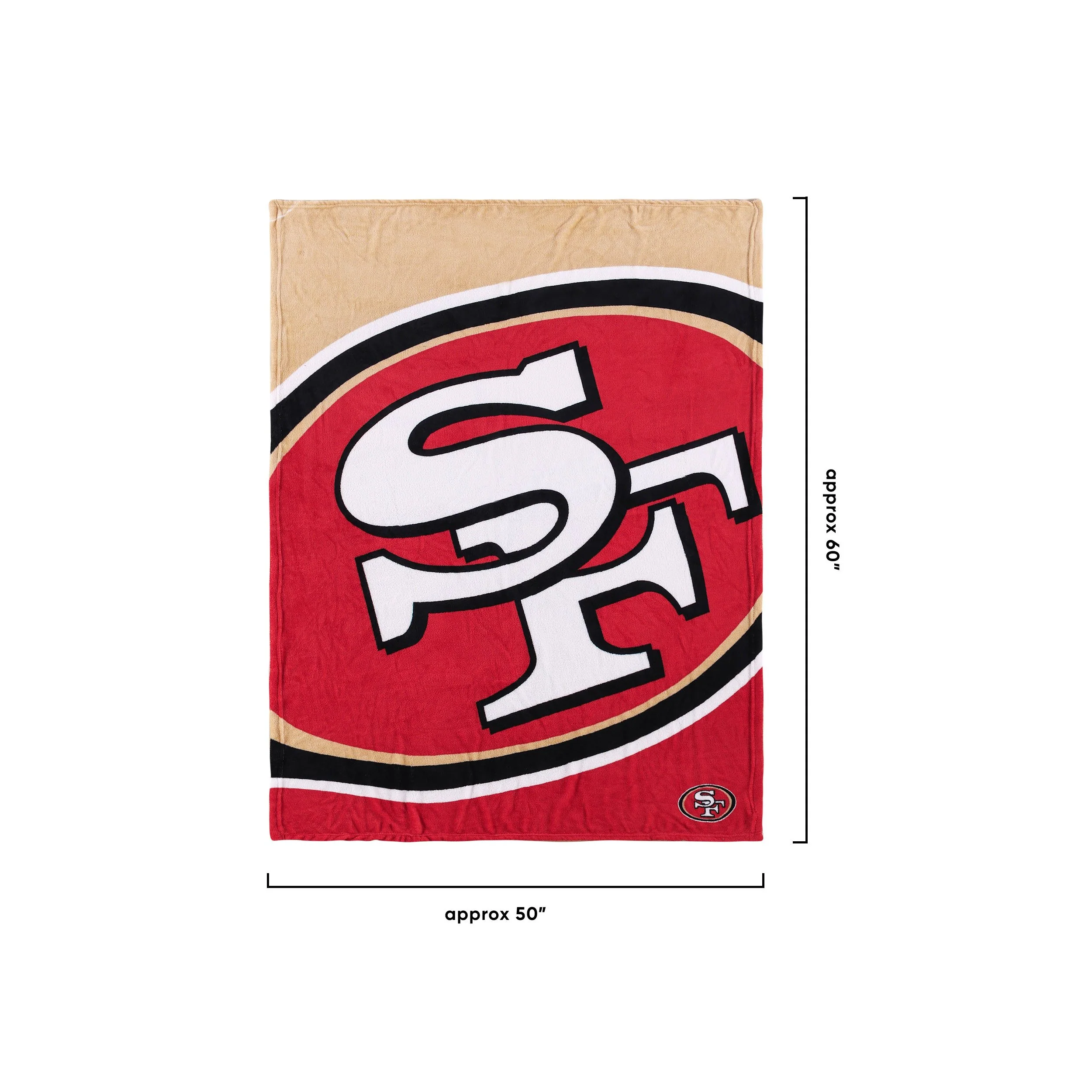 San Francisco 49ers NFL Supreme Slumber Plush Throw Blanket - Image 3