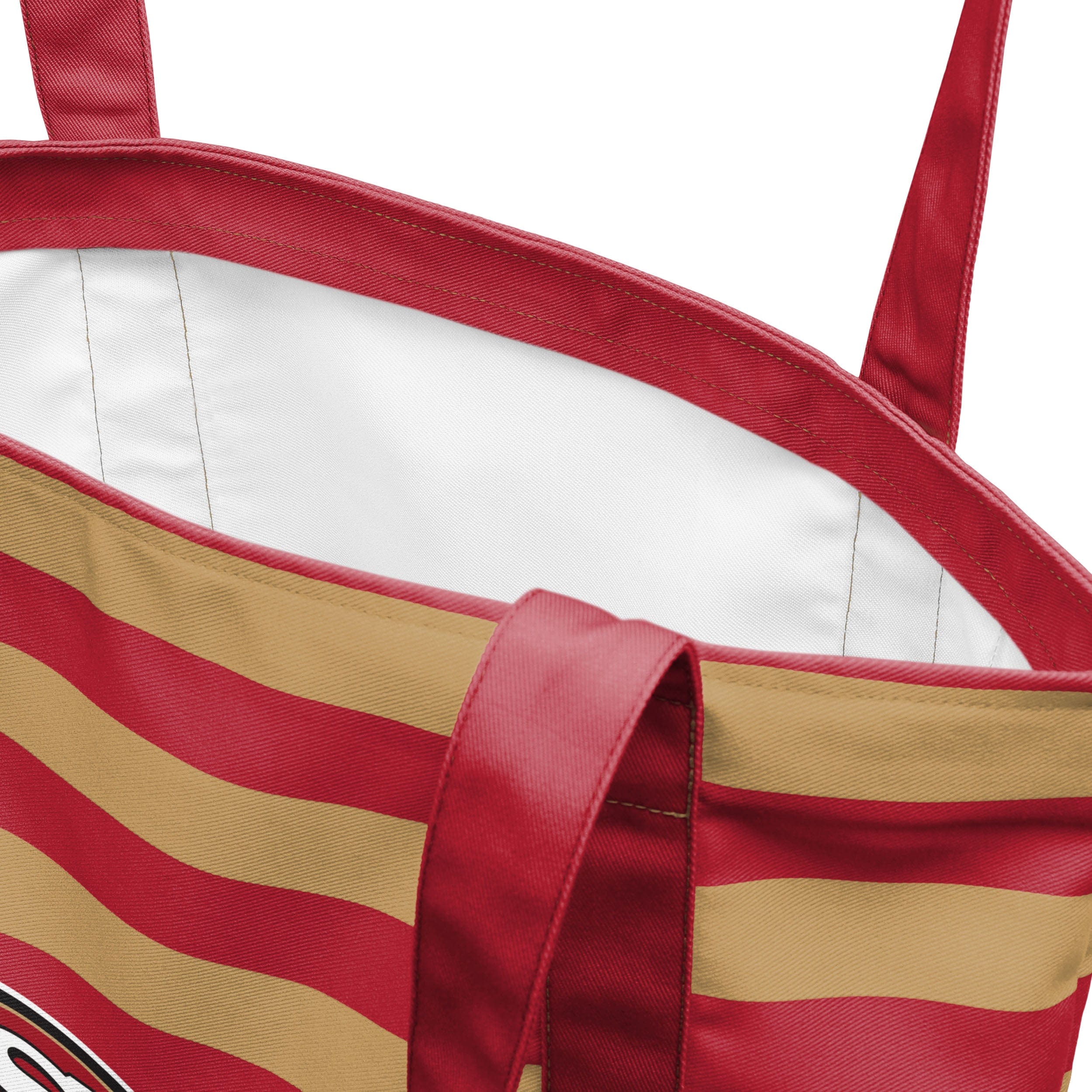 San Francisco 49ers NFL Team Stripe Canvas Tote Bag - Image 4