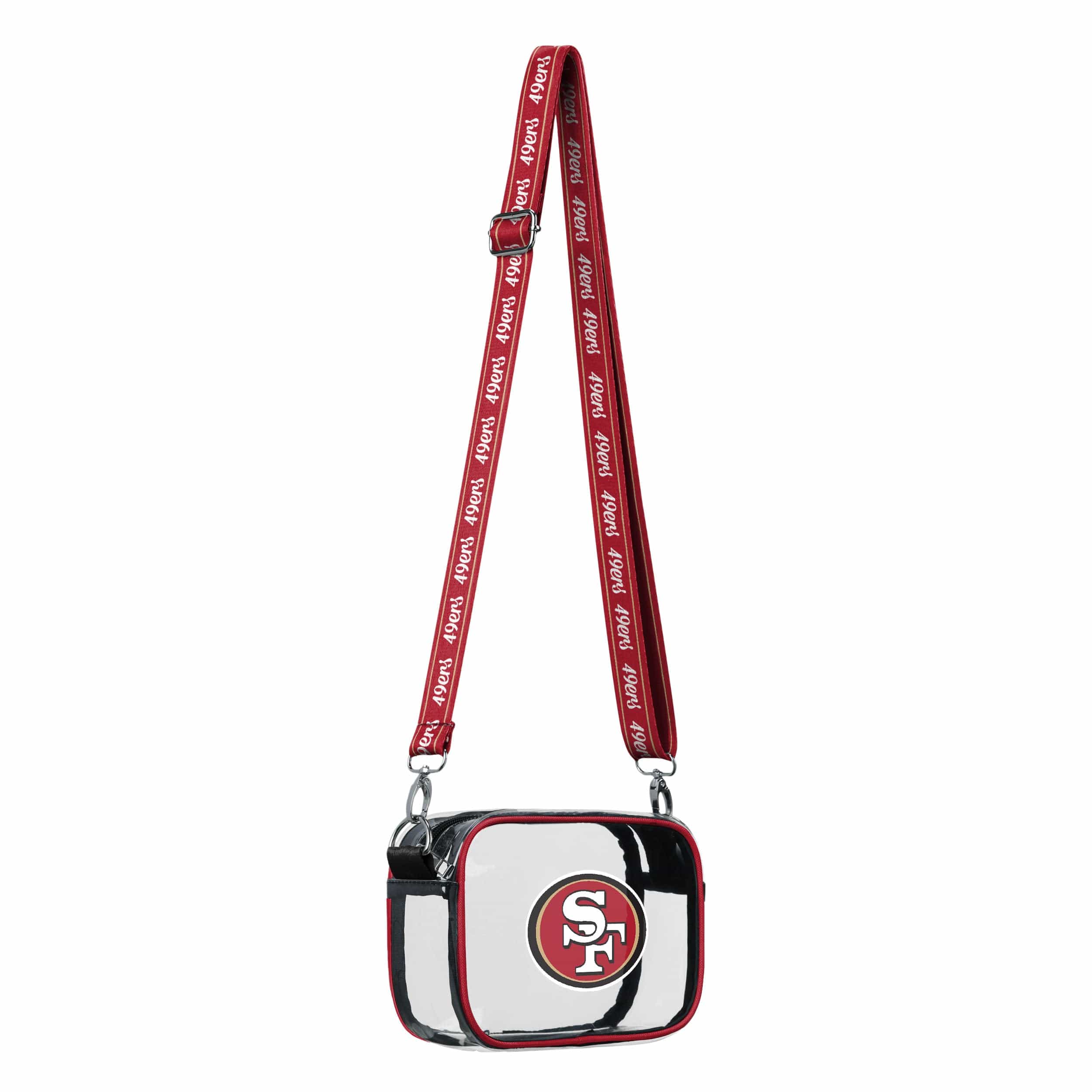 San Francisco 49ers NFL Team Stripe Clear Crossbody Bag - Image 2