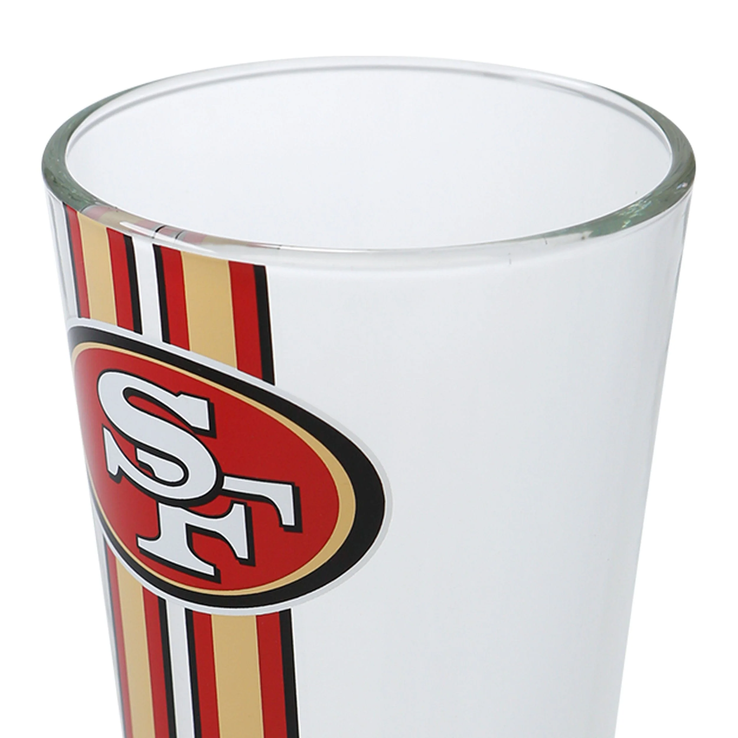 San Francisco 49ers NFL Team Stripe Pint Glass - Image 4