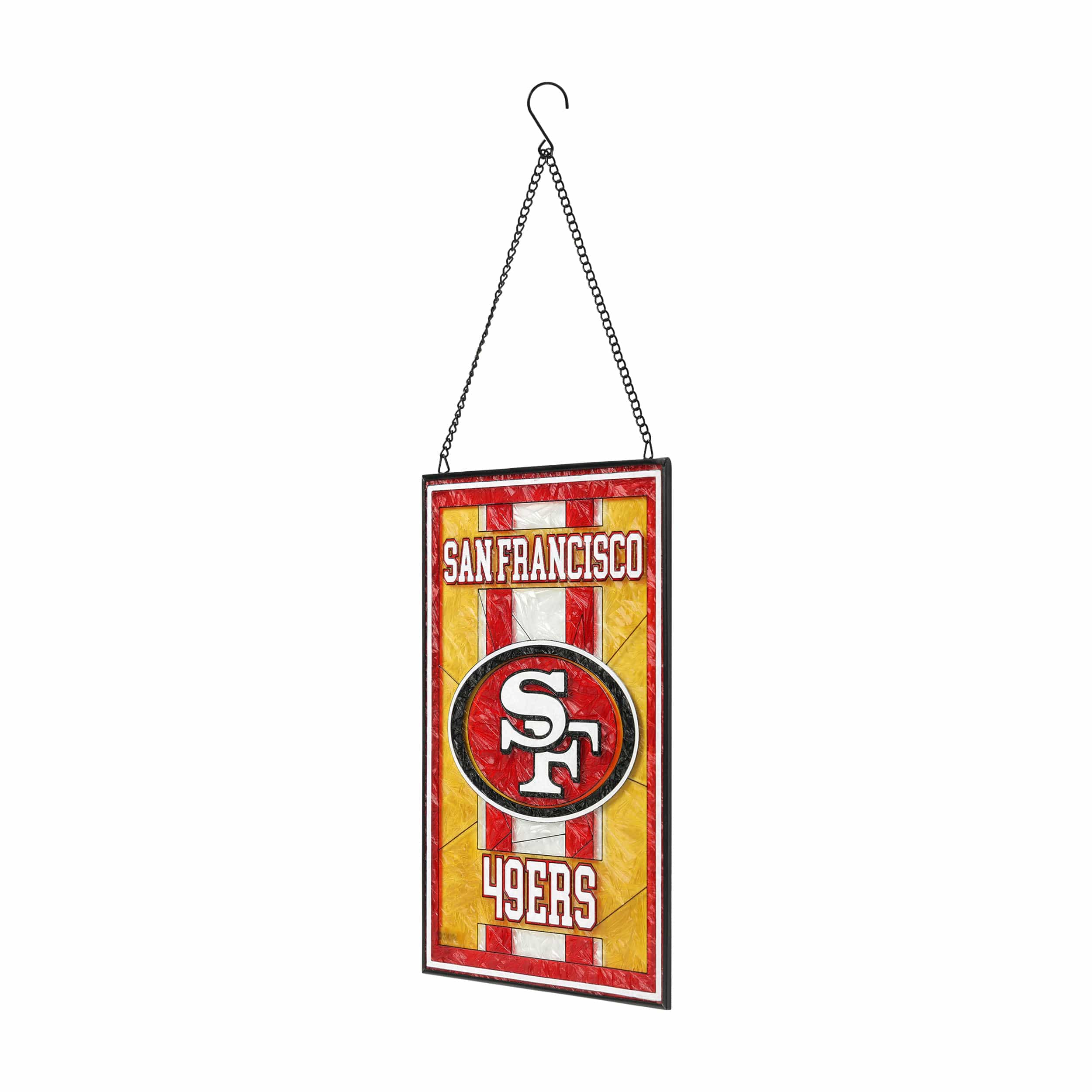 San Francisco 49ers NFL Team Stripe Stain Glass Sign - Image 2