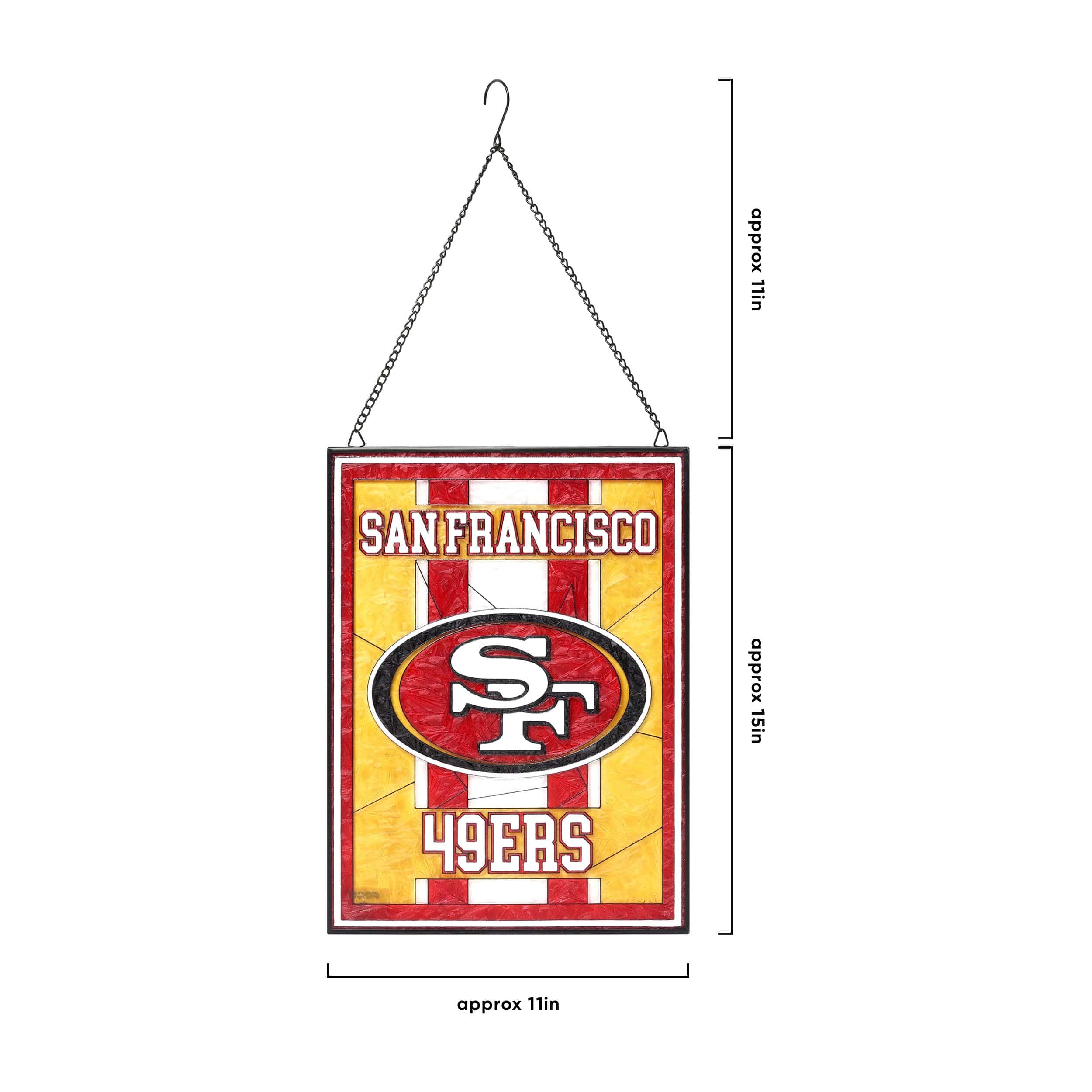 San Francisco 49ers NFL Team Stripe Stain Glass Sign - Image 3