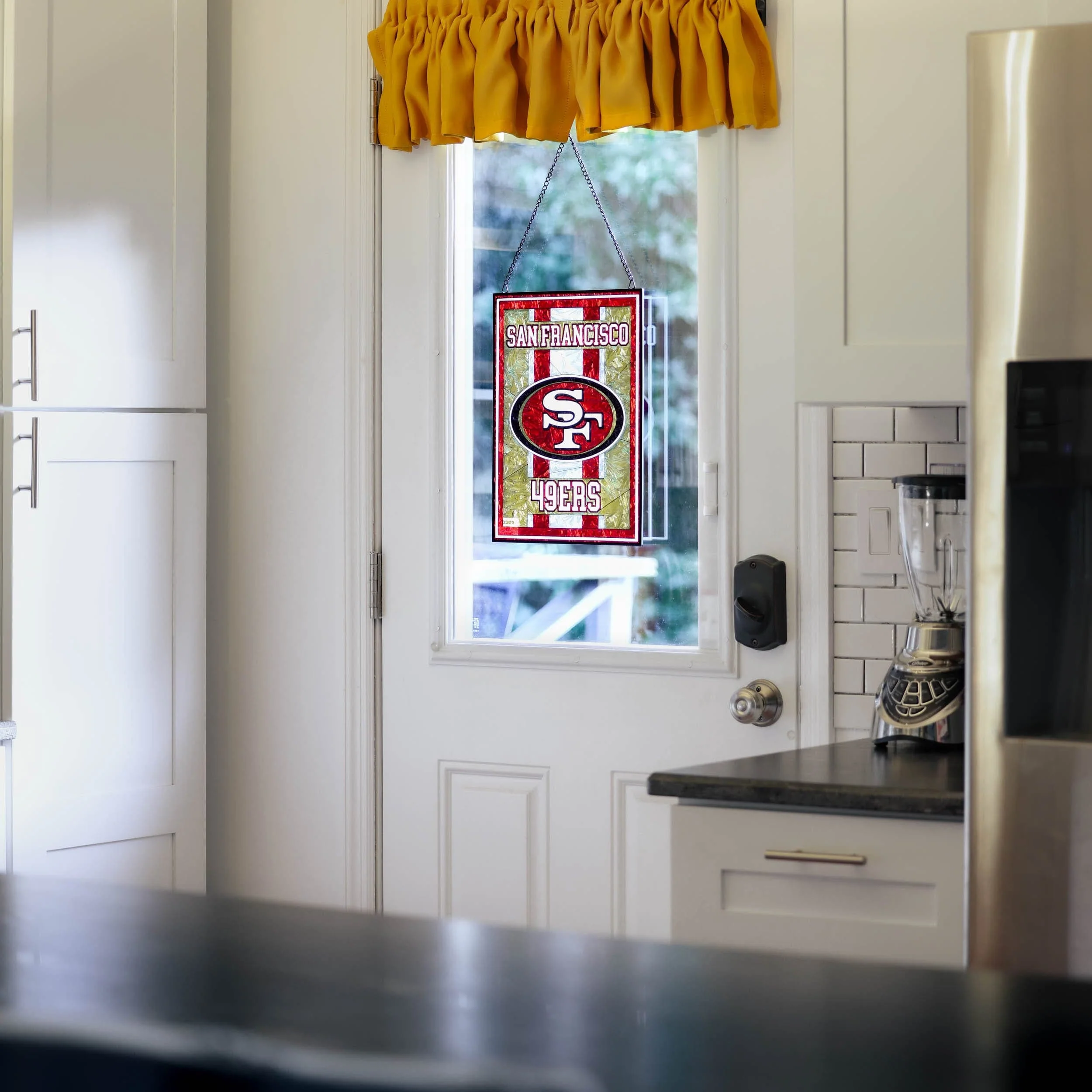 San Francisco 49ers NFL Team Stripe Stain Glass Sign - Image 4