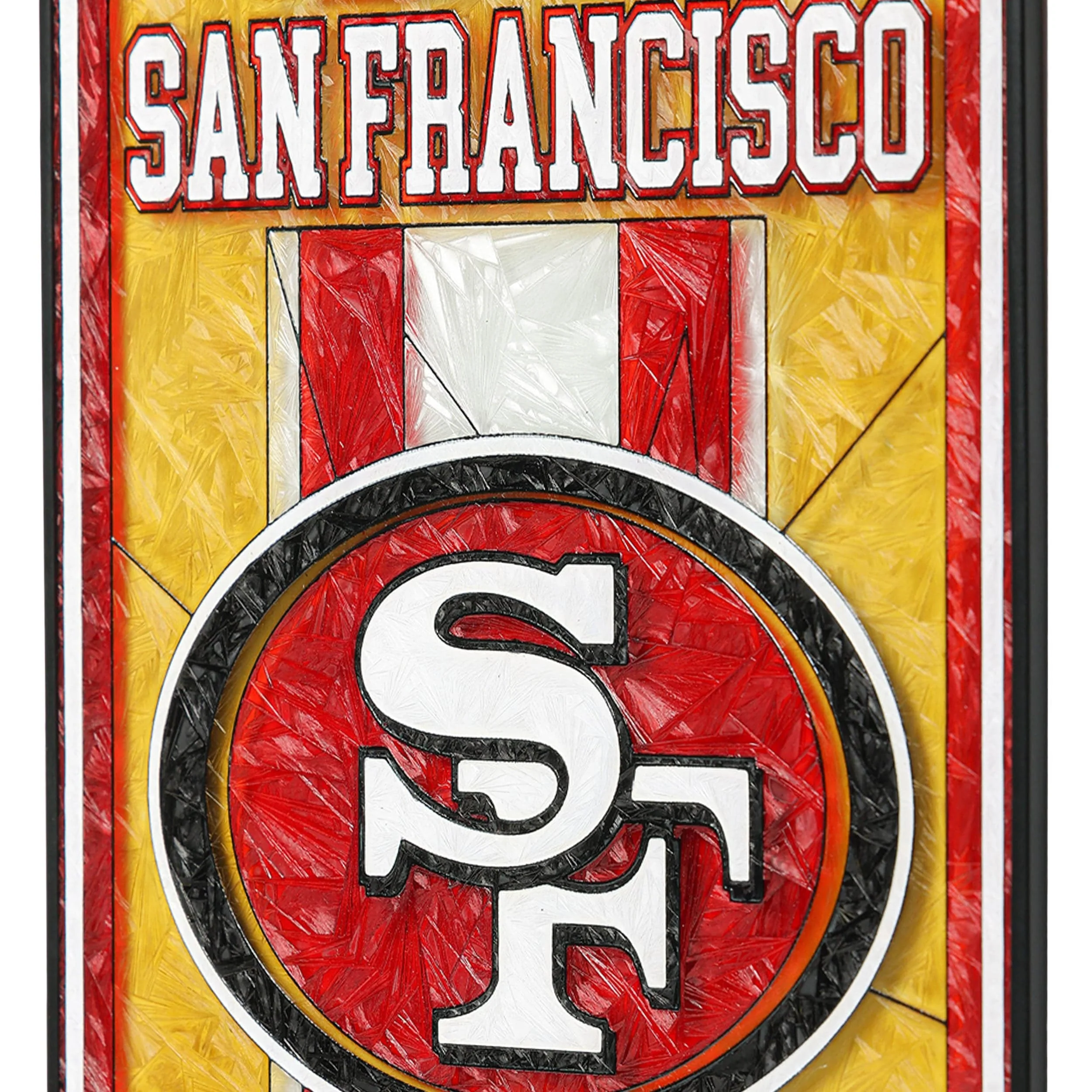 San Francisco 49ers NFL Team Stripe Stain Glass Sign - Image 5