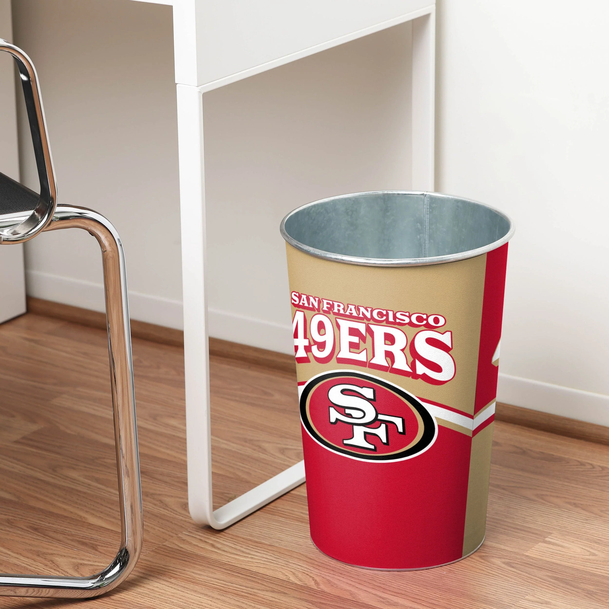 San Francisco 49ers NFL Team Stripe Waste Basket - Image 2