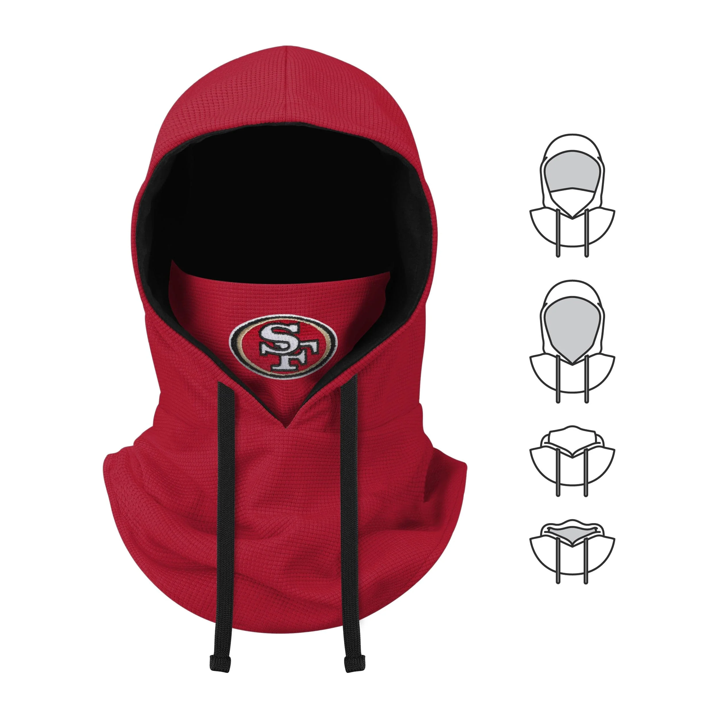 San Francisco 49ers NFL Waffle Drawstring Hooded Gaiter - Image 5