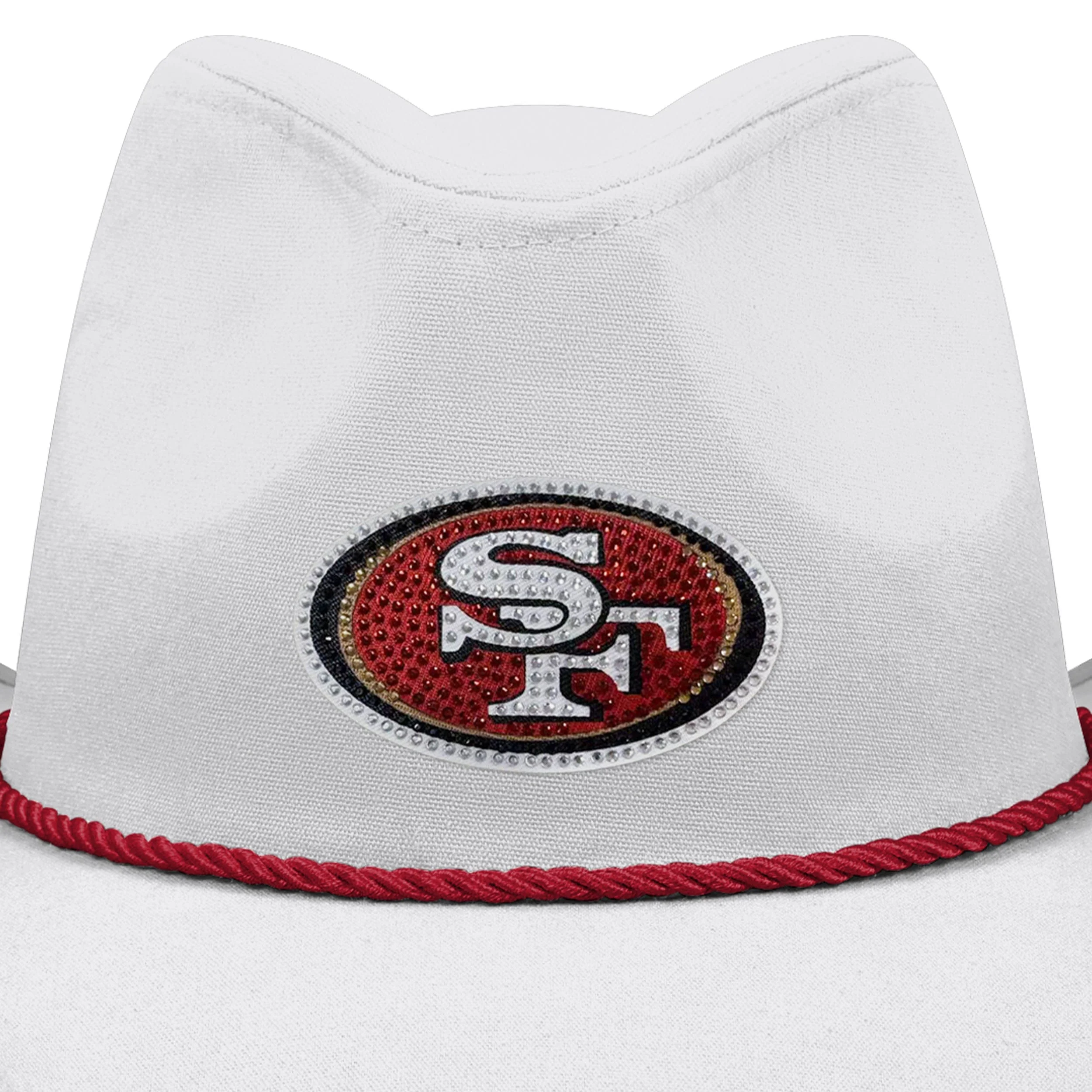 San Francisco 49ers NFL White Rhinestone Logo Cowboy Hat - Image 2