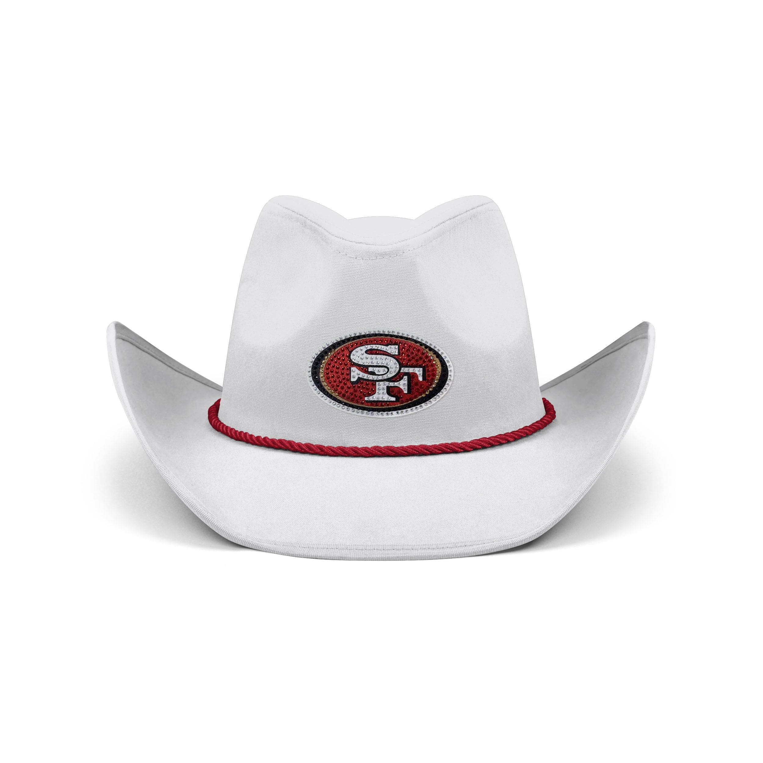 San Francisco 49ers NFL White Rhinestone Logo Cowboy Hat - Image 3