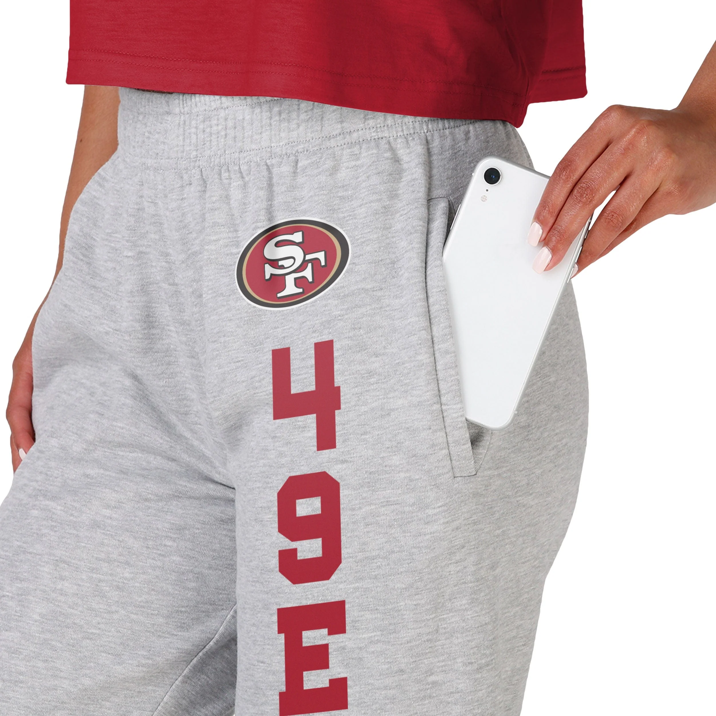 San Francisco 49ers NFL Womens Big Wordmark Gray Sweatpants - Image 3