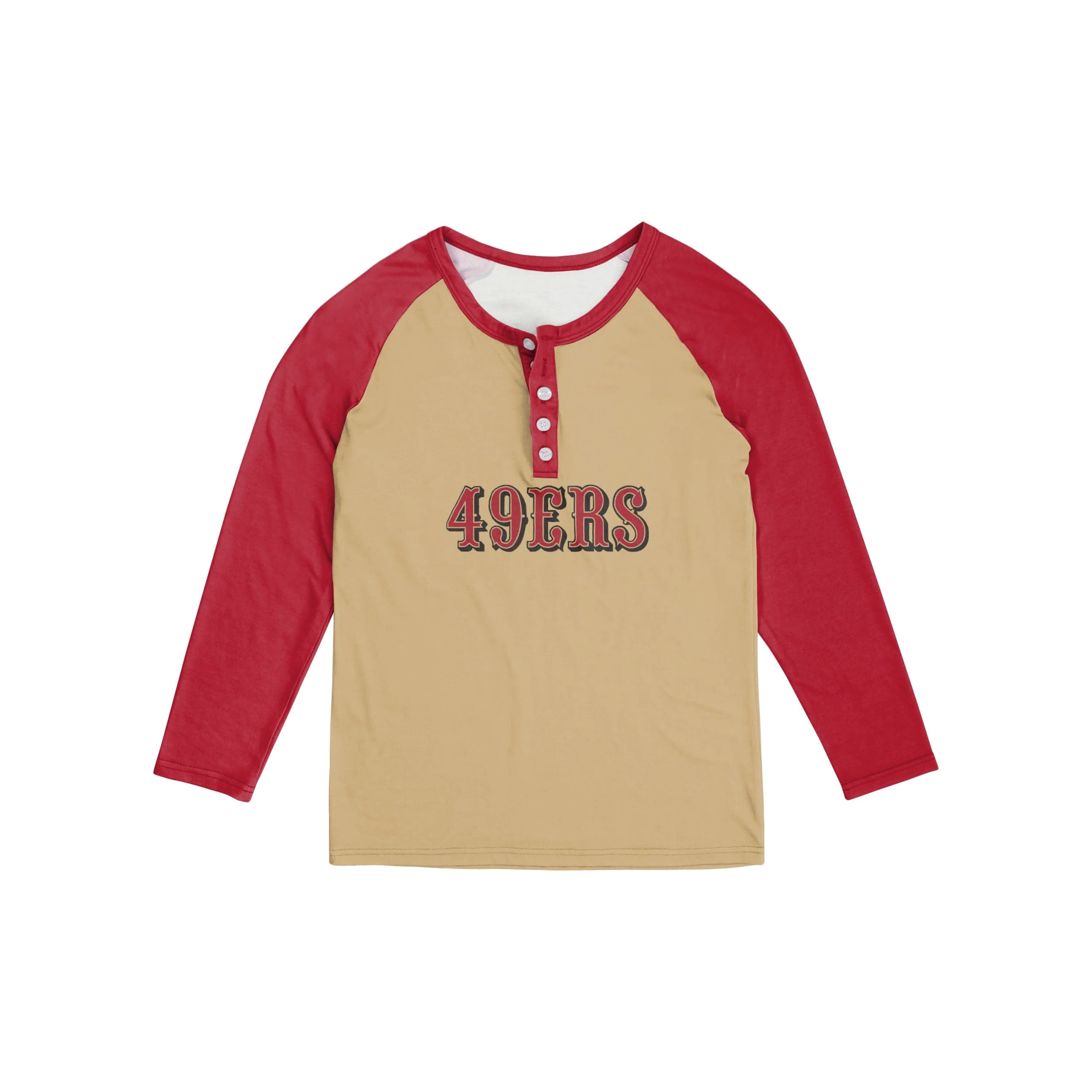 San Francisco 49ers NFL Womens Big Wordmark Long Sleeve Henley - Image 3