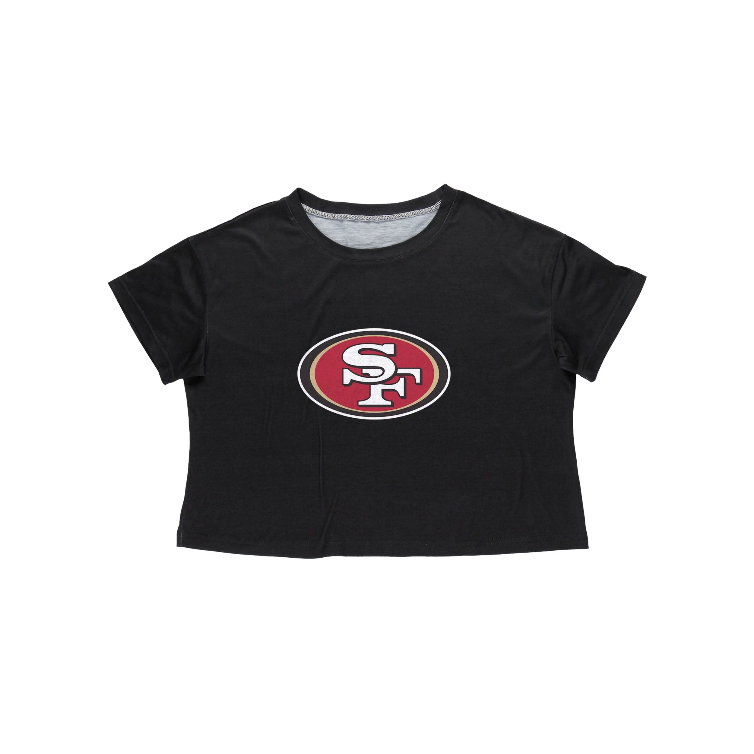 San Francisco 49ers NFL Womens Black Big Logo Crop Top - Image 3
