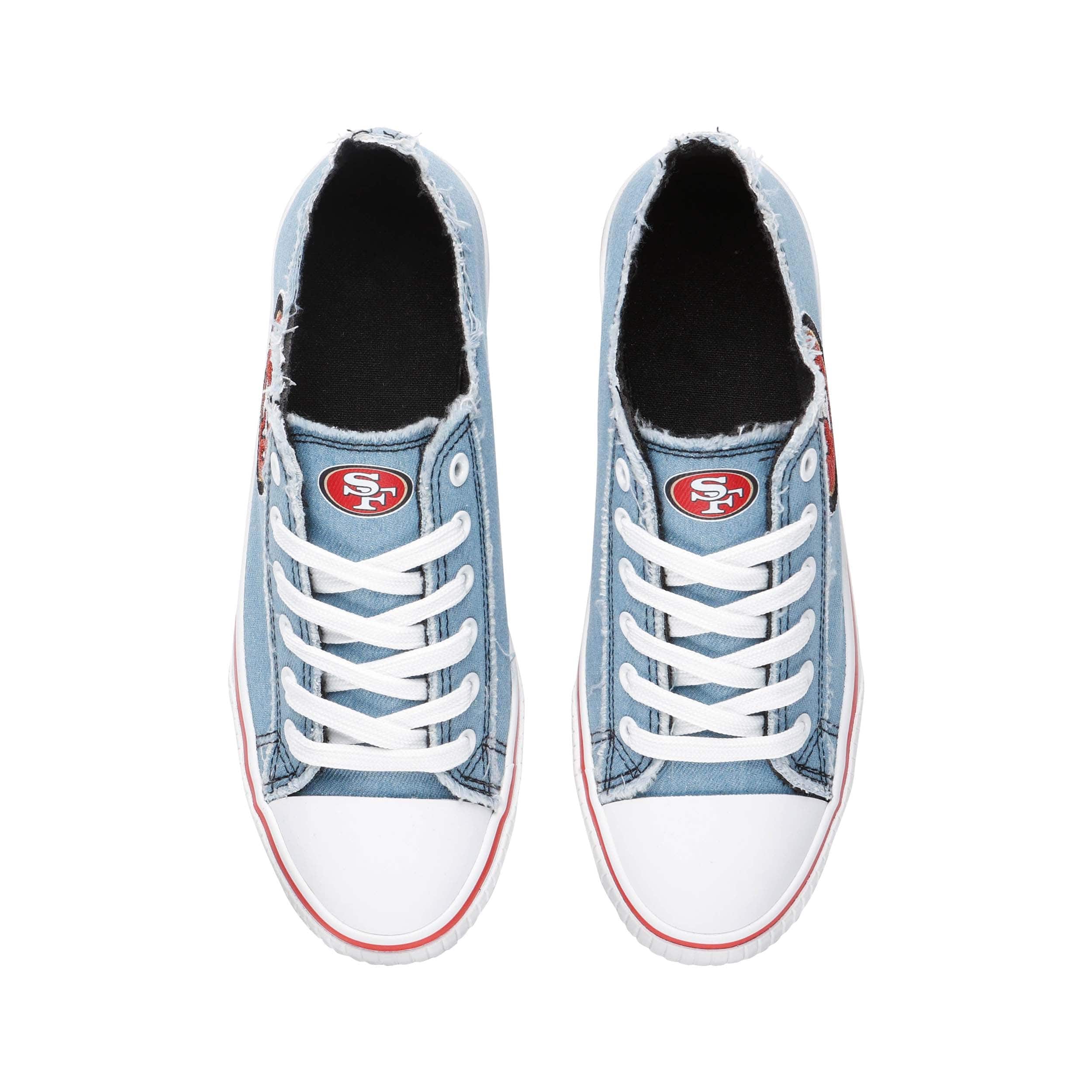 San Francisco 49ers NFL Womens Denim Low Top Canvas Shoes - Image 5