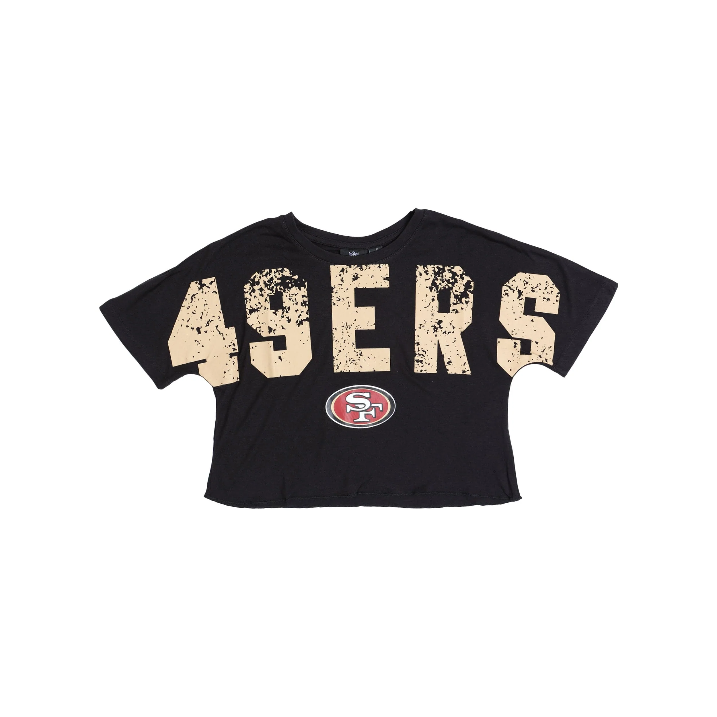 San Francisco 49ers NFL Womens Distressed Wordmark Crop Top - Image 3
