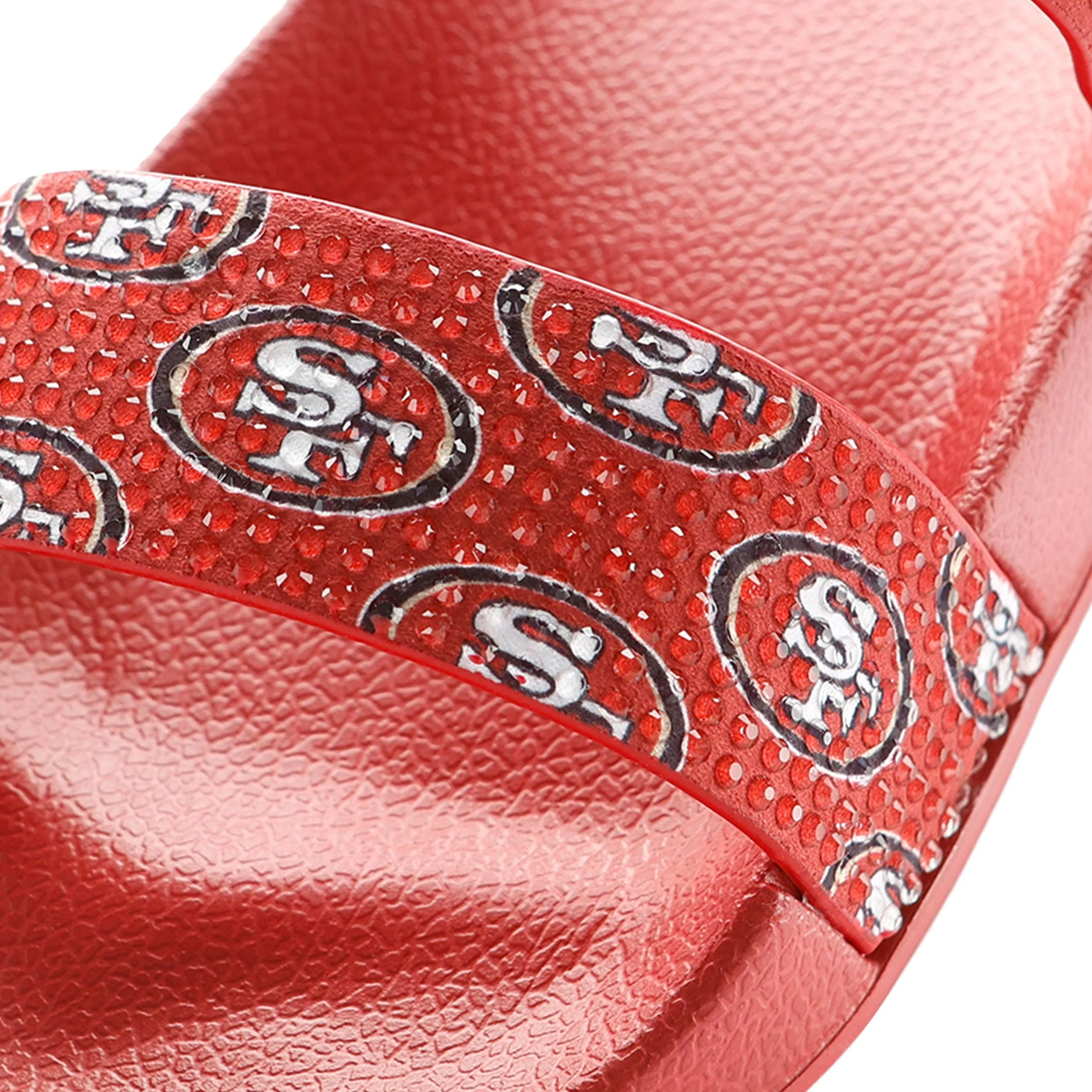 San Francisco 49ers NFL Womens Double Strap Shimmer Sandal - Image 2