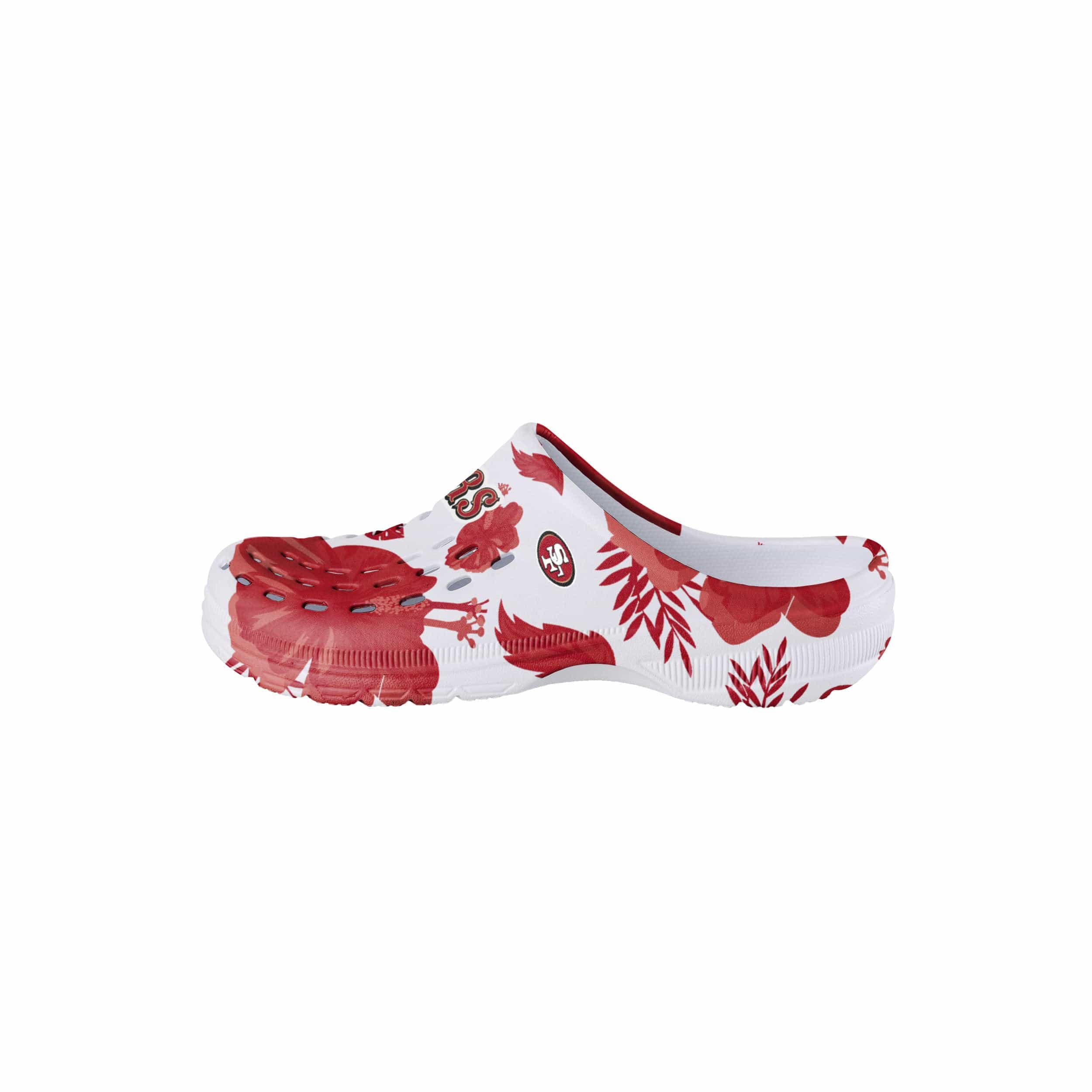 San Francisco 49ers NFL Womens Floral White Clog - Image 2