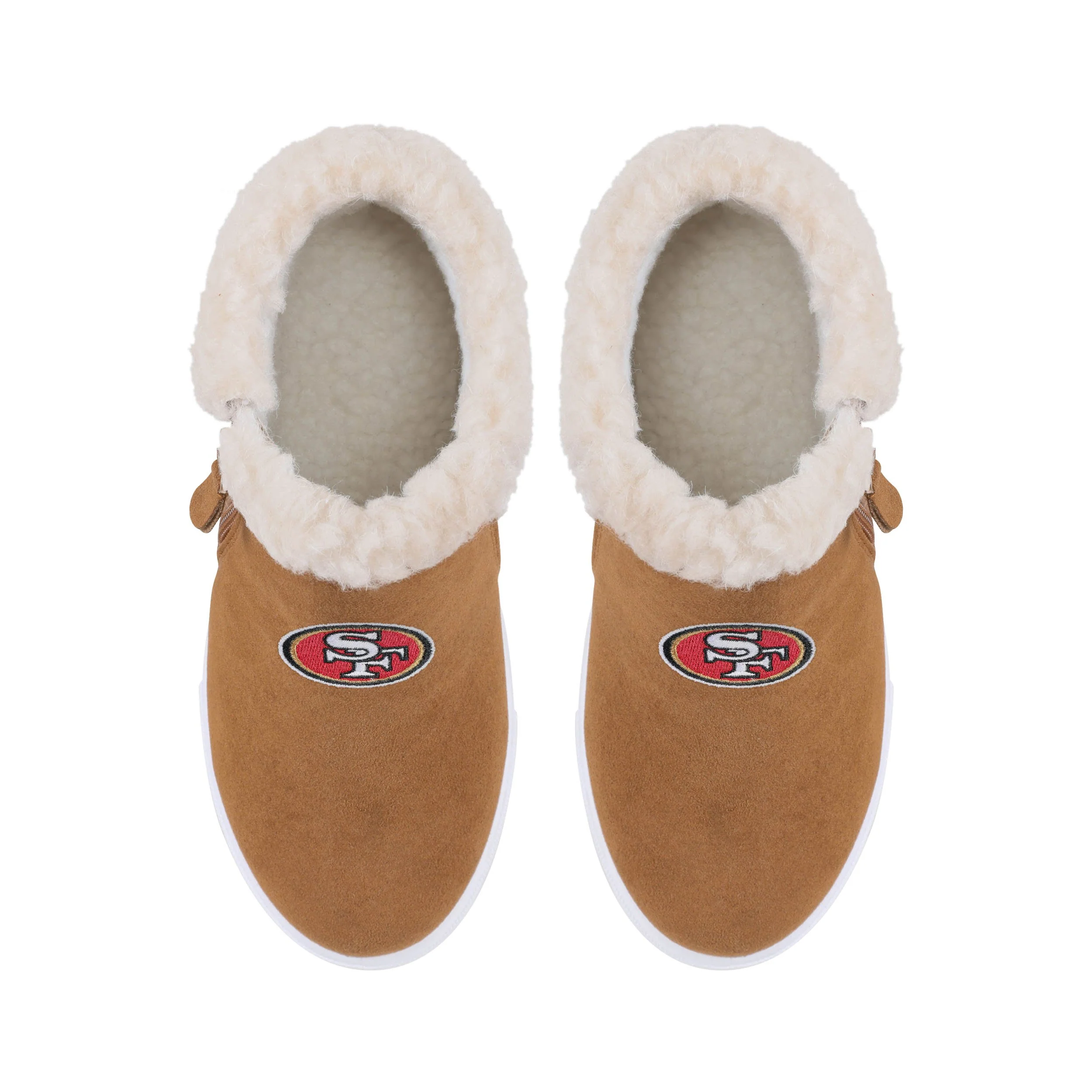San Francisco 49ers NFL Womens Fuzzy Brim Zipper Boot - Image 4