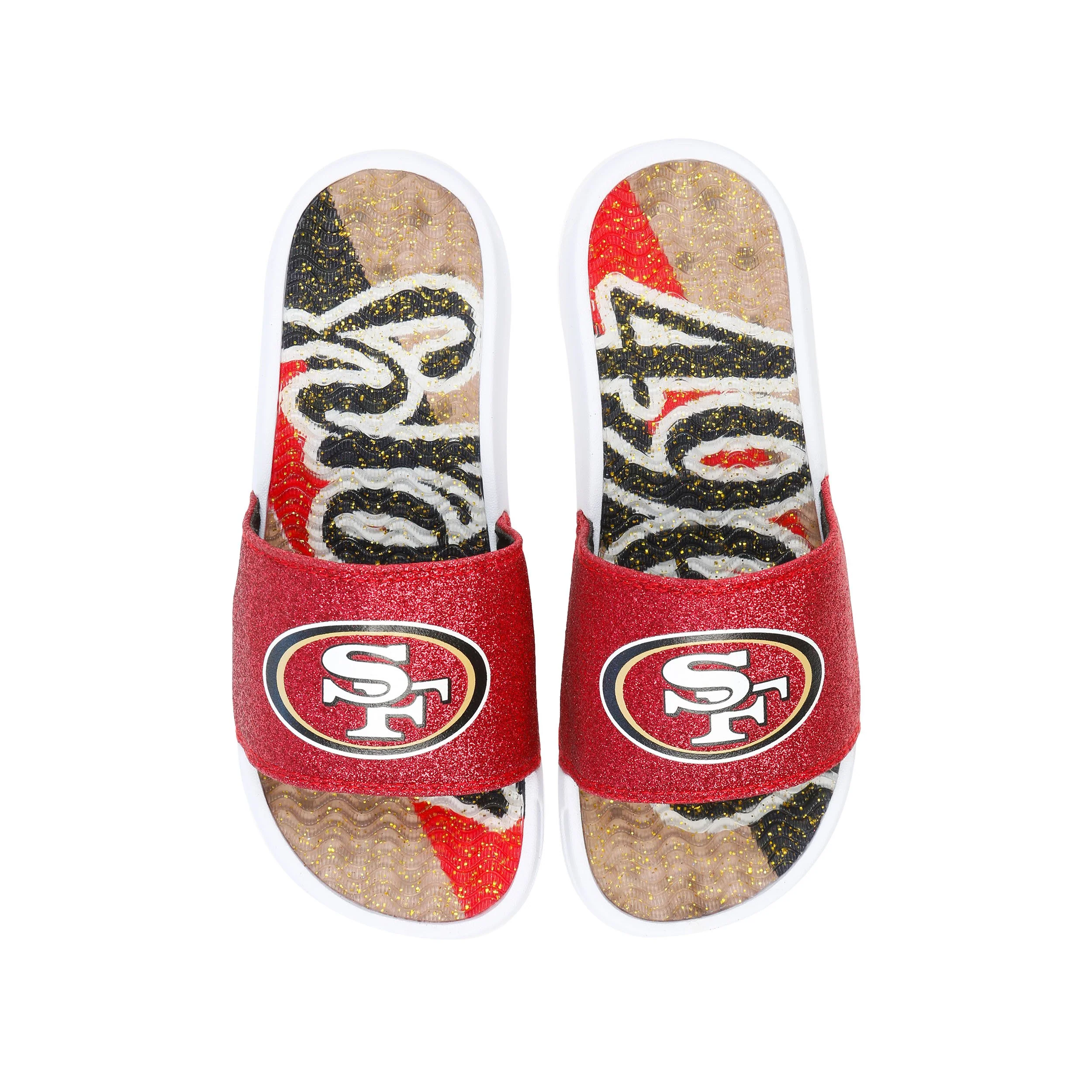 San Francisco 49ers NFL Womens Glitter Gel Slide - Image 3