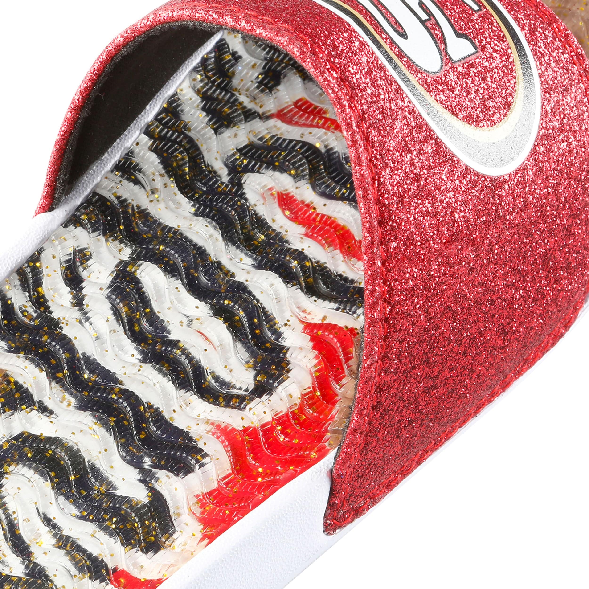 San Francisco 49ers NFL Womens Glitter Gel Slide - Image 4