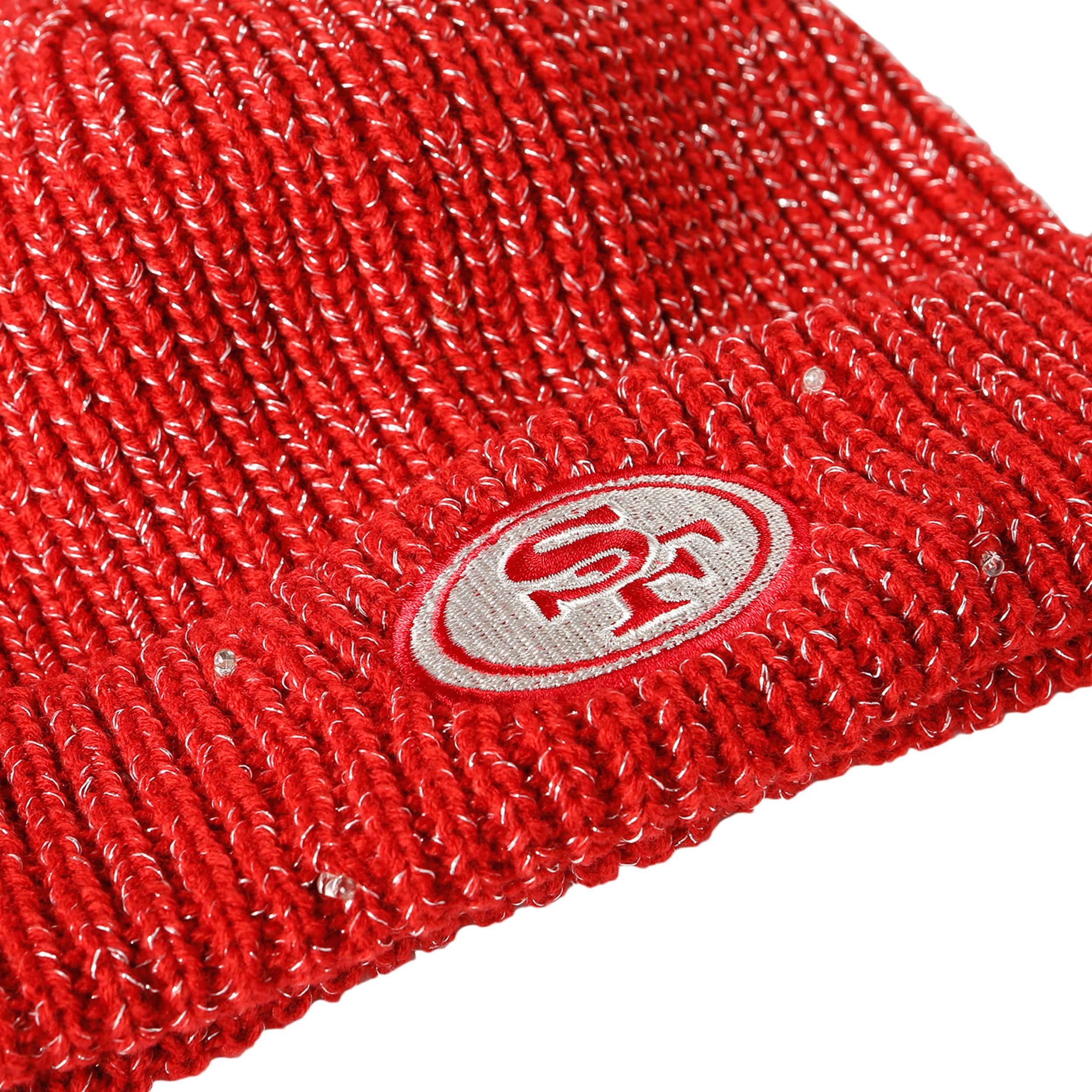 San Francisco 49ers NFL Womens Glitter Knit Cold Weather Set - Image 3