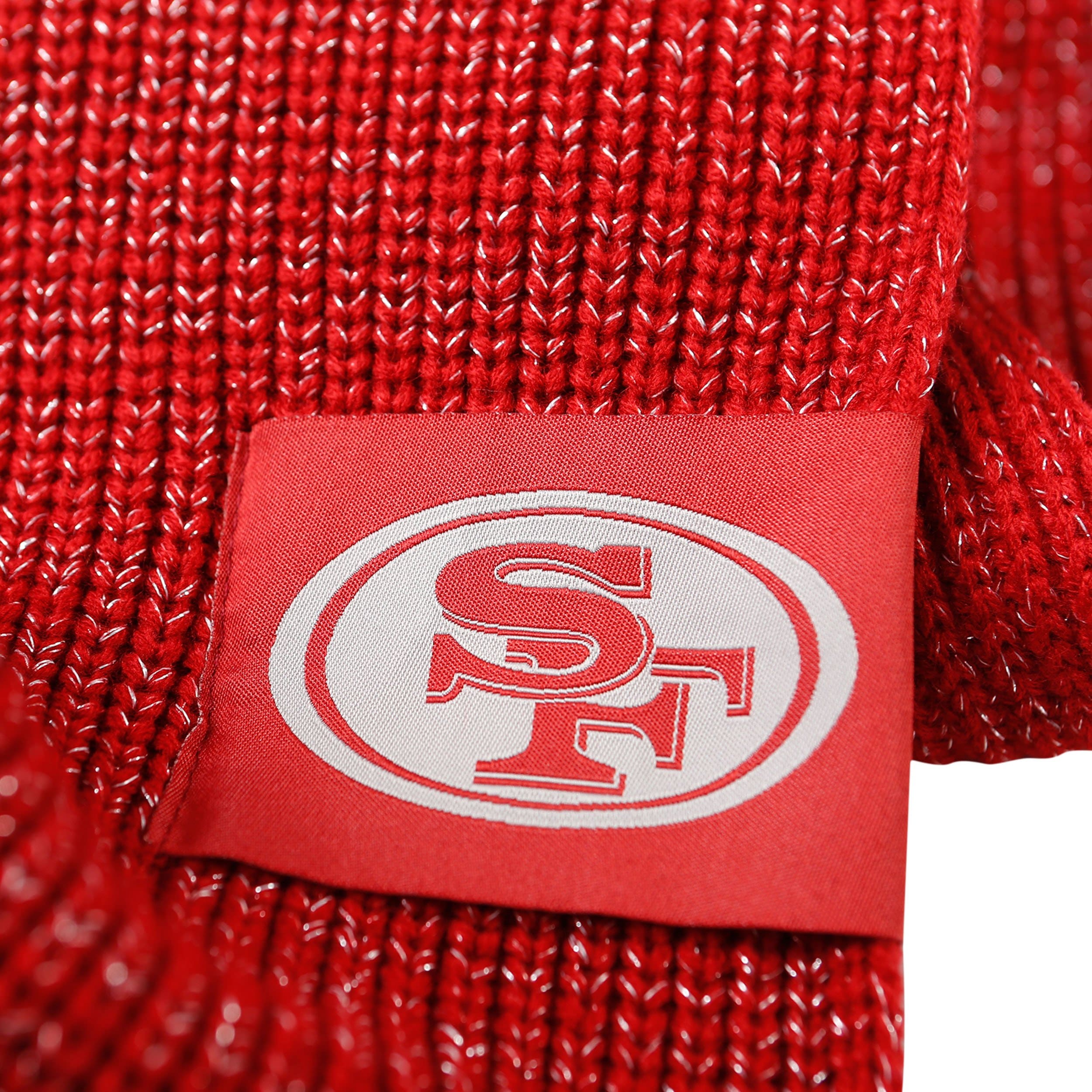 San Francisco 49ers NFL Womens Glitter Knit Cold Weather Set - Image 4