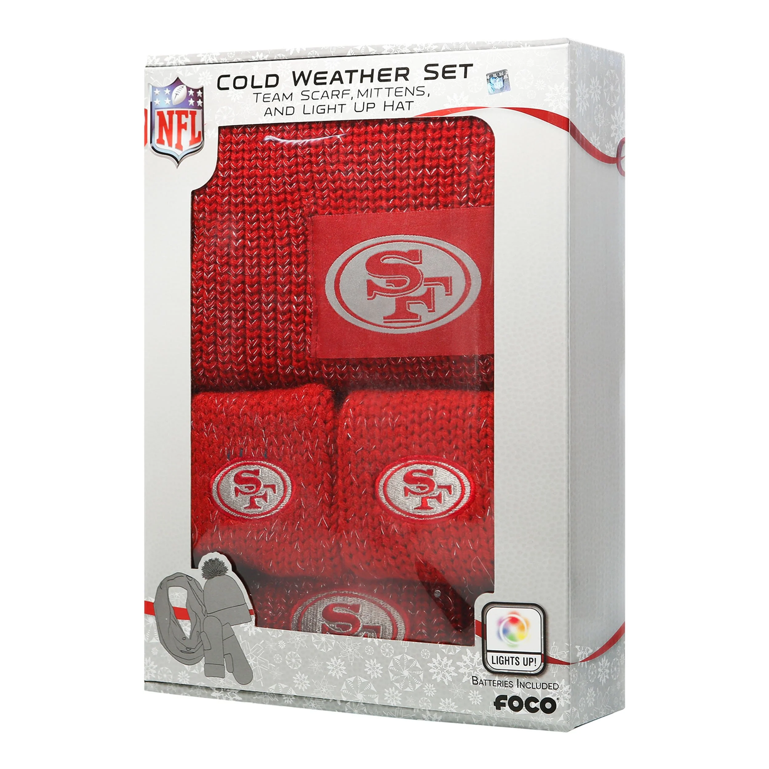 San Francisco 49ers NFL Womens Glitter Knit Cold Weather Set - Image 5