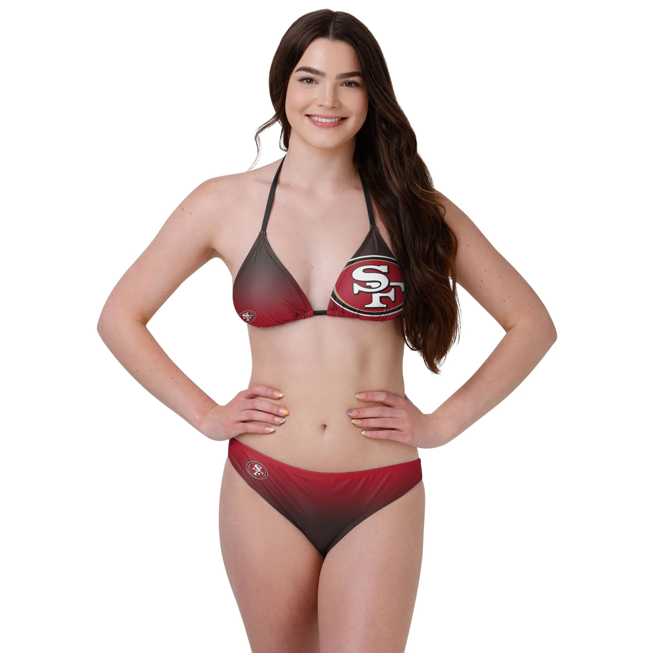 San Francisco 49ers NFL Womens Gradient Big Logo Bikini Bottom - Image 4