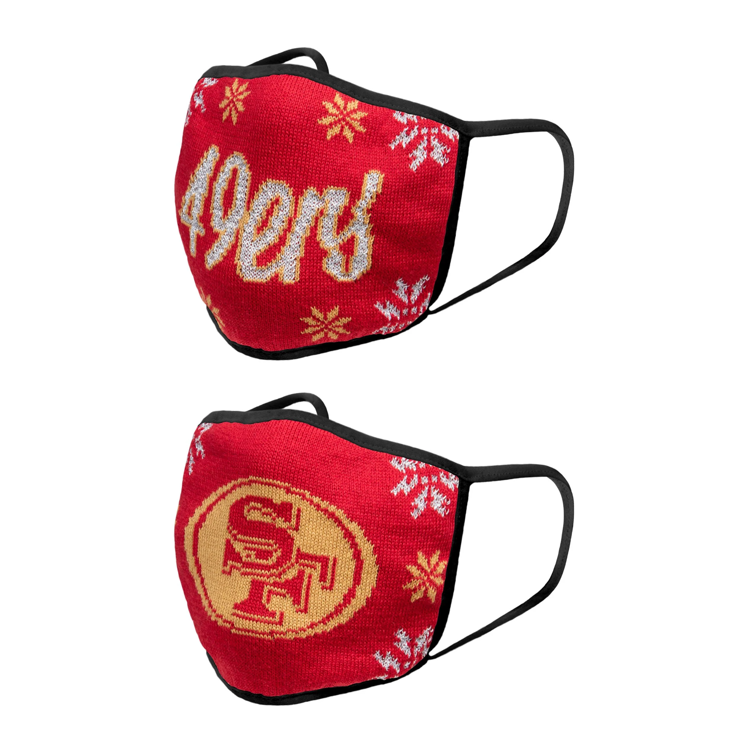 San Francisco 49ers NFL Womens Knit 2 Pack Face Cover - Image 2