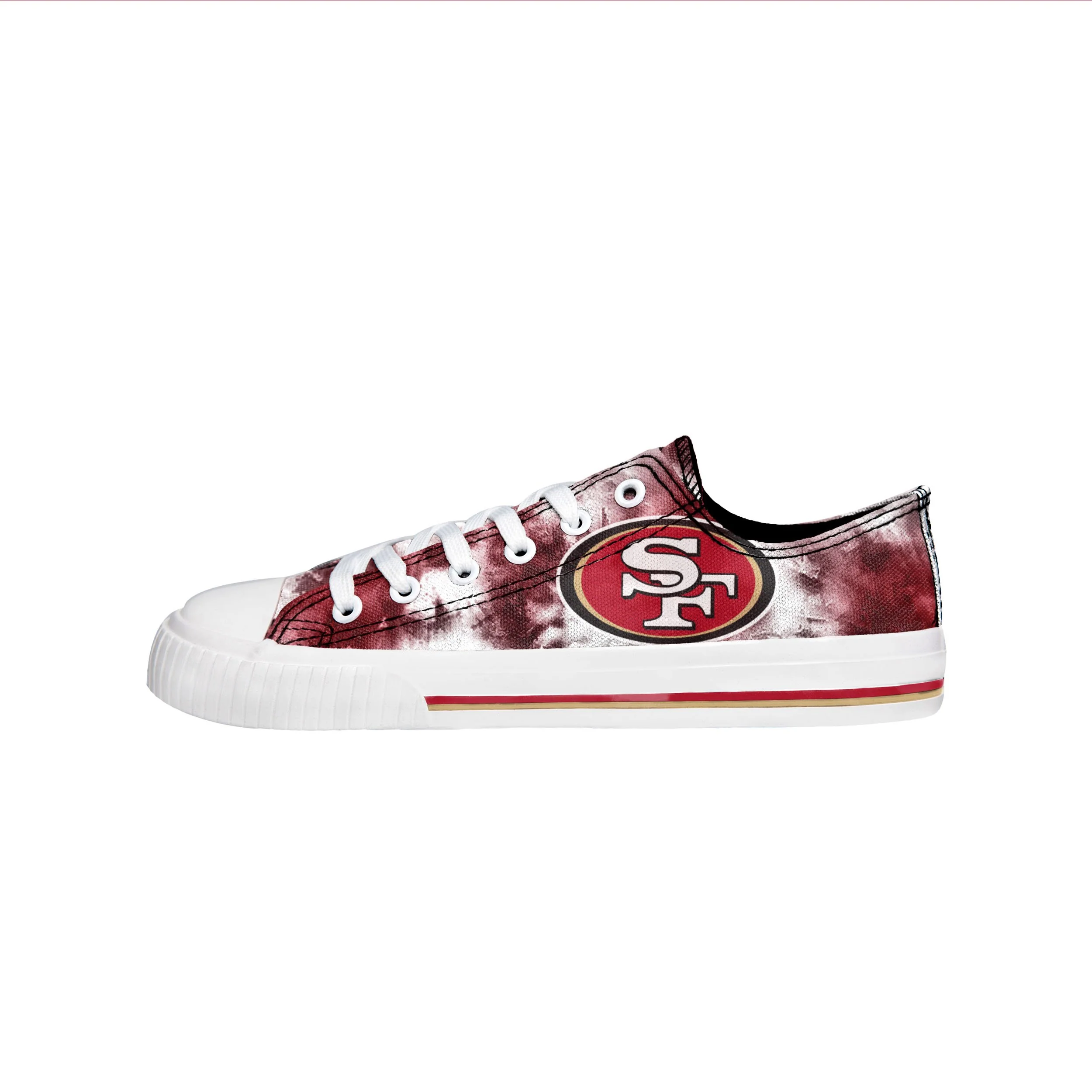 San Francisco 49Ers NFL Womens Low Top Tie-Dye Canvas Shoes - Image 2
