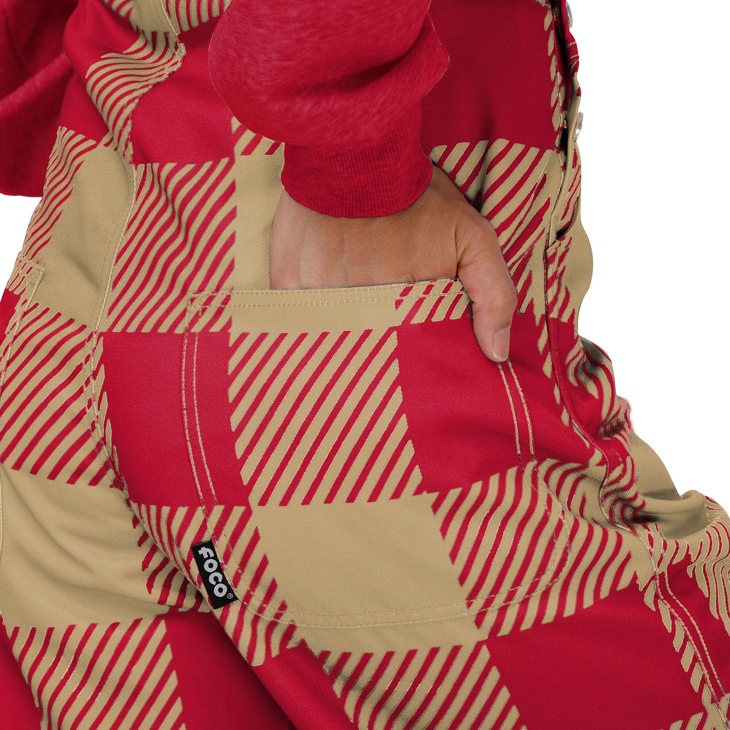 San Francisco 49ers NFL Womens Plaid Bib Overalls - Image 6