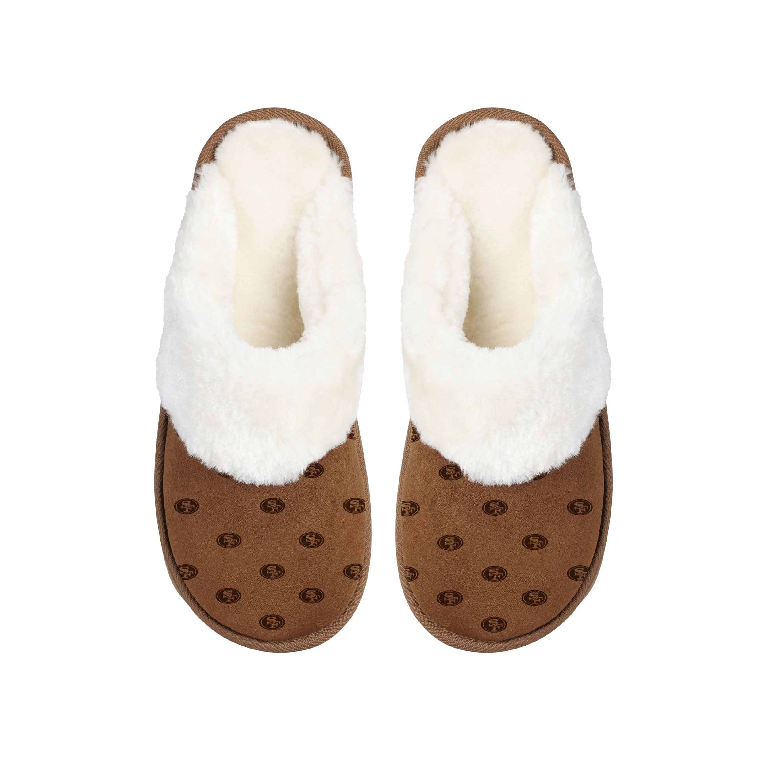 San Francisco 49ers NFL Womens Repeat Logo Moccasin Slippers - Image 3