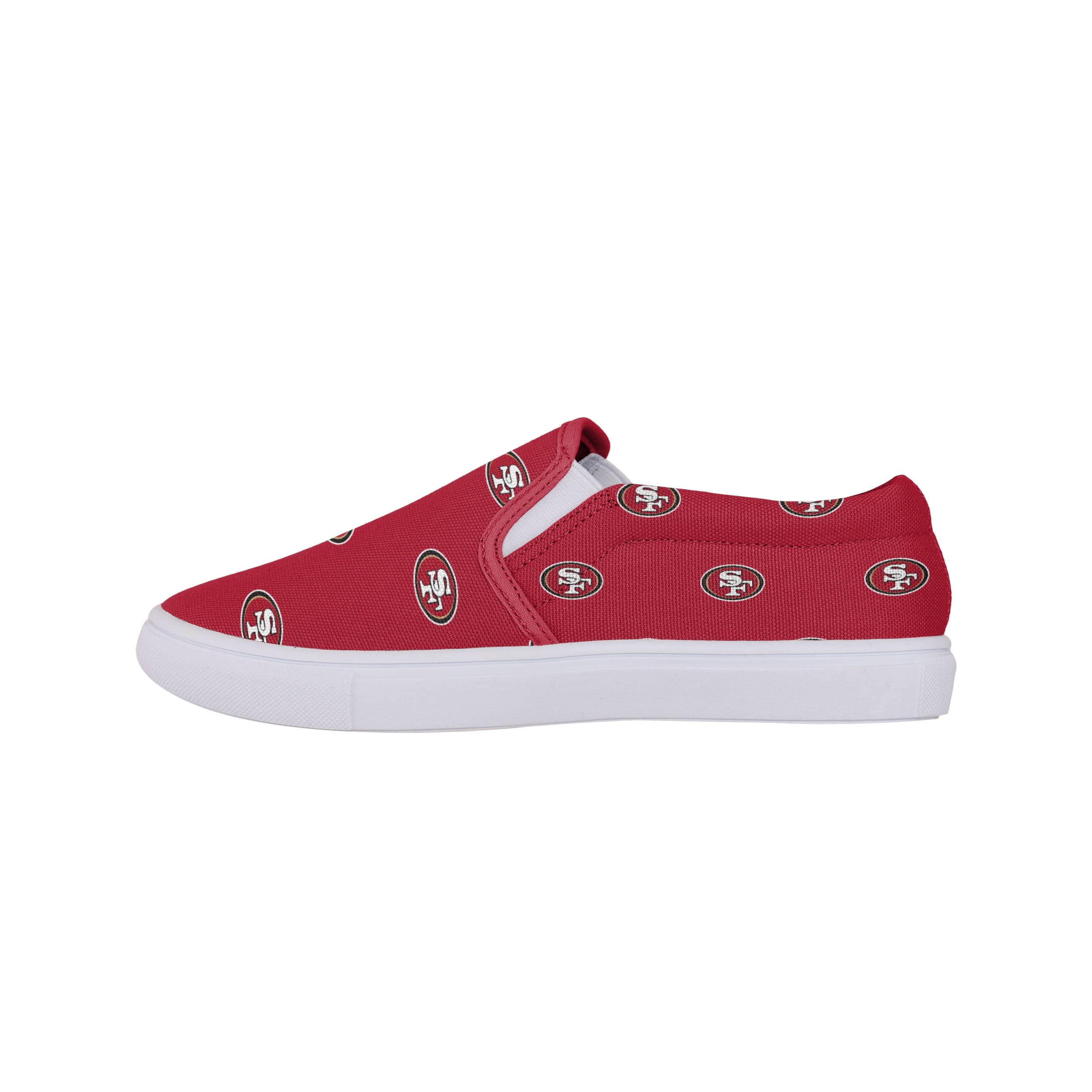 San Francisco 49ers NFL Womens Repeat Logo Slip On Canvas Shoe - Image 2