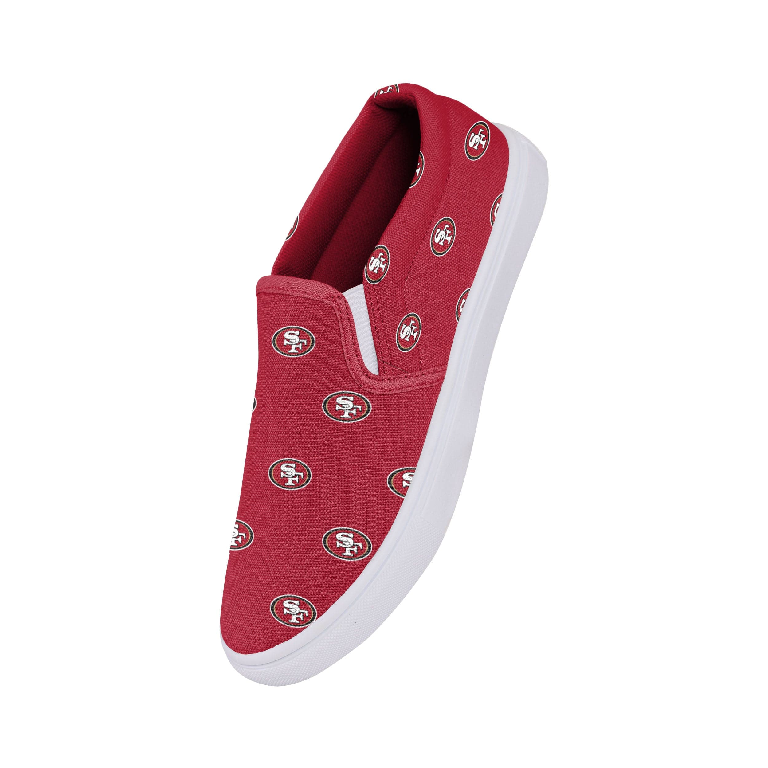 San Francisco 49ers NFL Womens Repeat Logo Slip On Canvas Shoe - Image 3