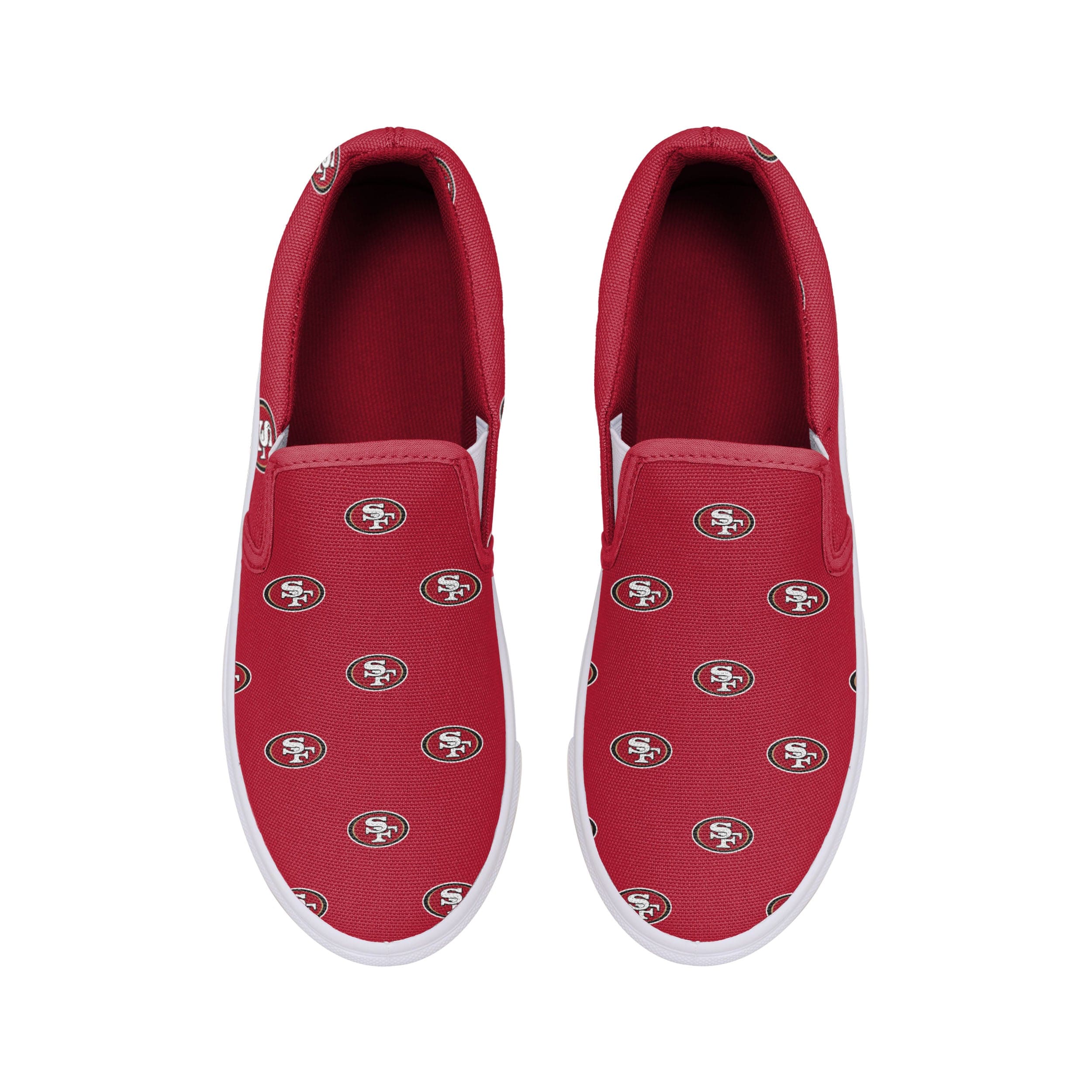 San Francisco 49ers NFL Womens Repeat Logo Slip On Canvas Shoe - Image 4