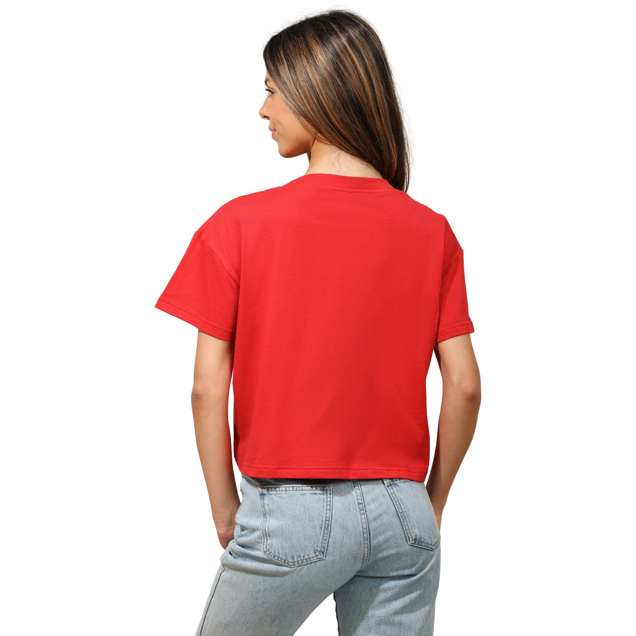 San Francisco 49ers NFL Womens Rhinestone Logo Crop Top - Image 3