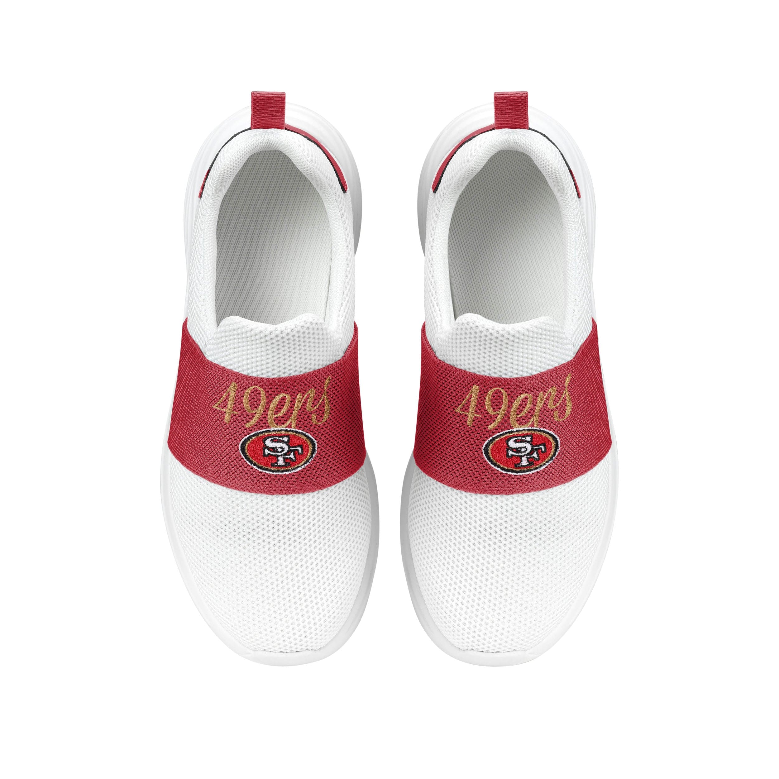 San Francisco 49ers NFL Womens Script Wordmark White Slip On Sneakers - Image 4