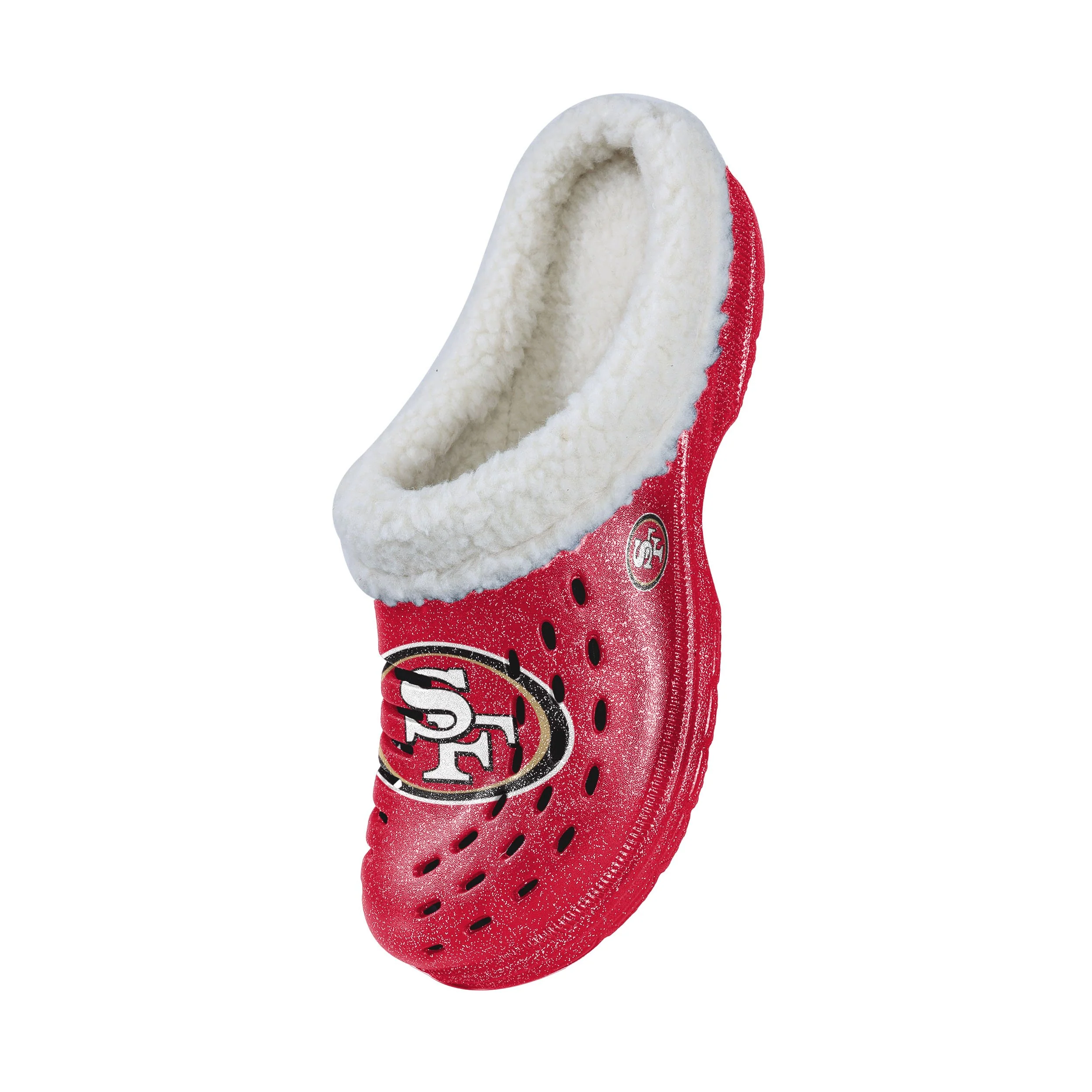 San Francisco 49ers NFL Womens Sherpa Lined Glitter Clog - Image 3
