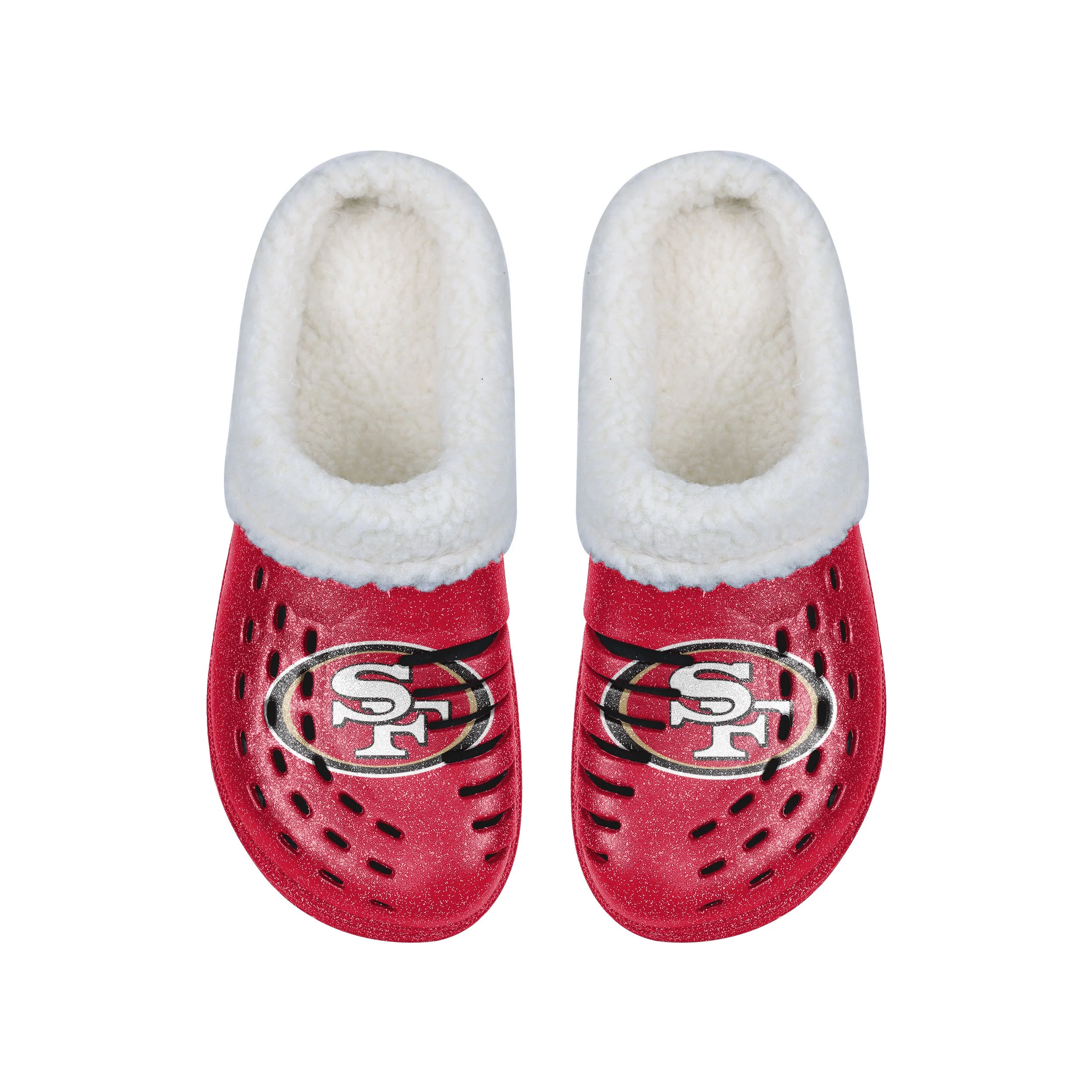San Francisco 49ers NFL Womens Sherpa Lined Glitter Clog - Image 4