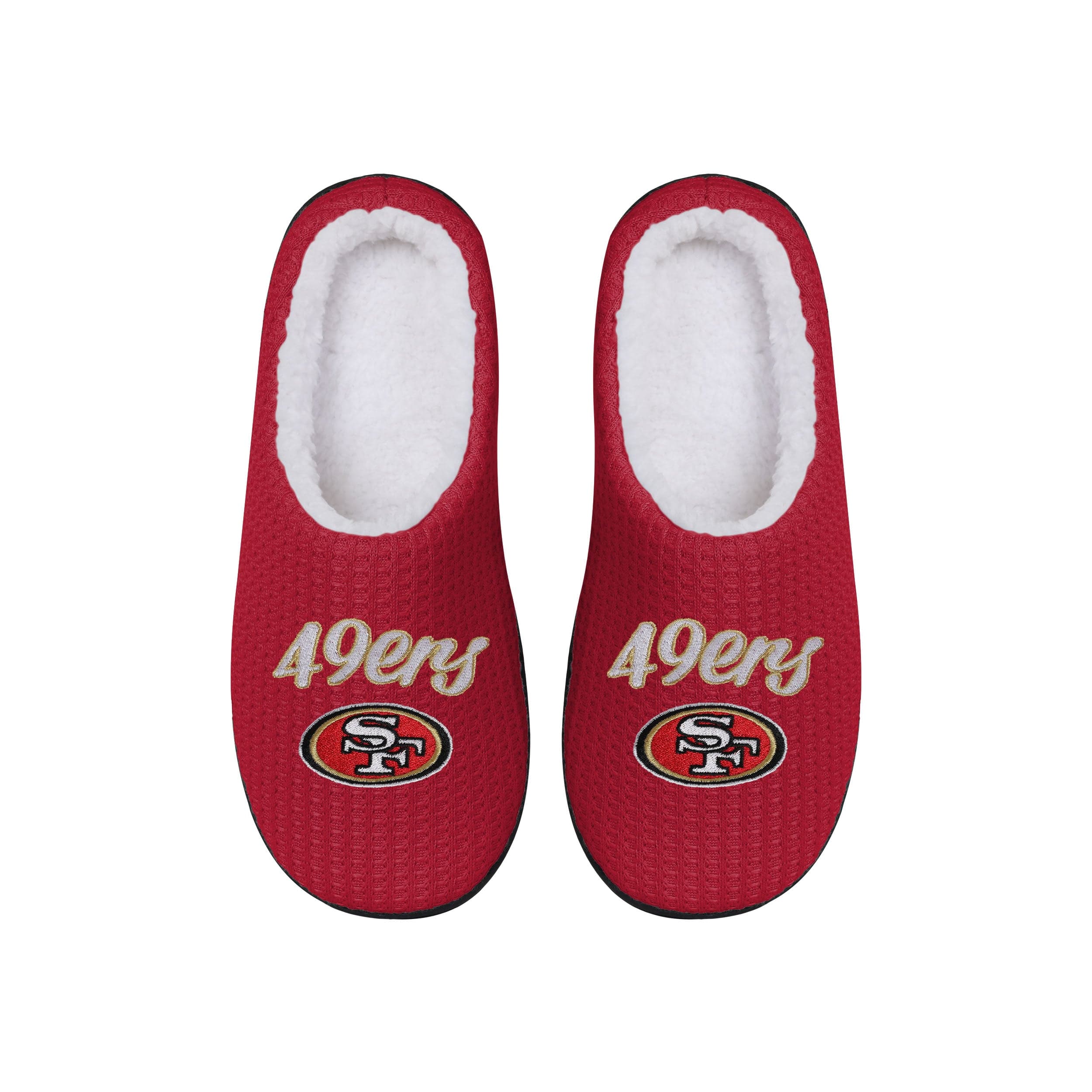 San Francisco 49ers NFL Womens Sherpa Lined Memory Foam Slippers - Image 3