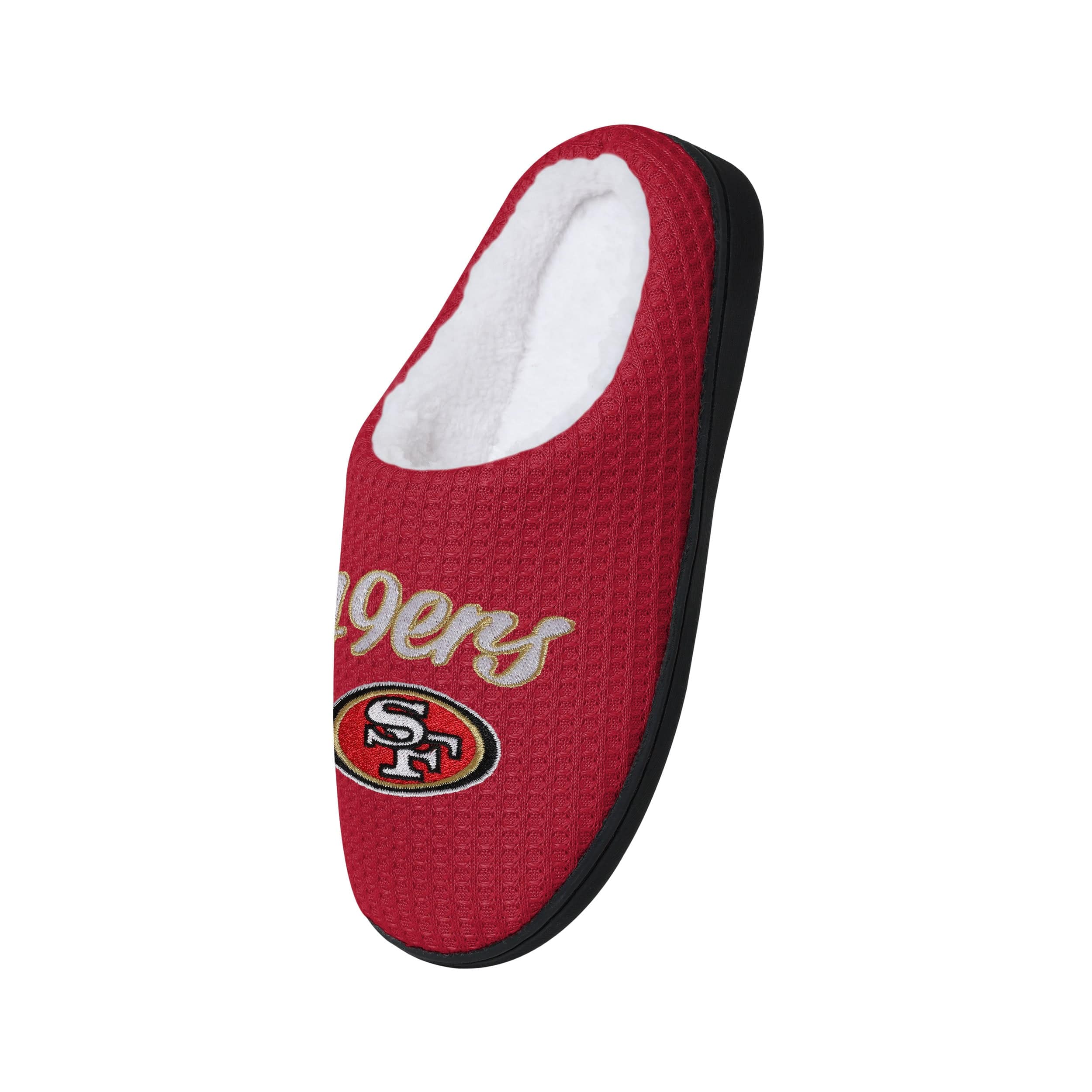San Francisco 49ers NFL Womens Sherpa Lined Memory Foam Slippers - Image 4