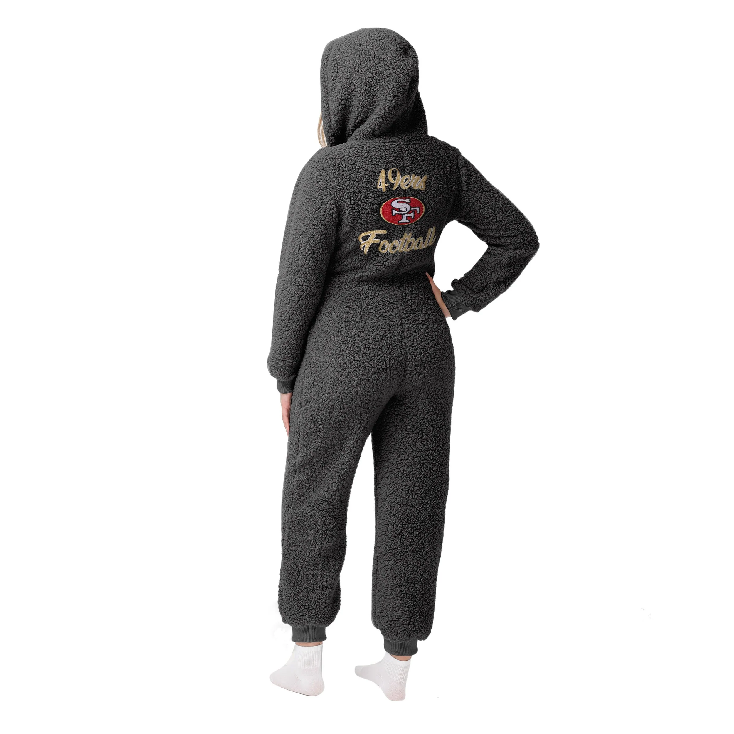 San Francisco 49ers NFL Womens Sherpa One Piece Pajamas - Image 2